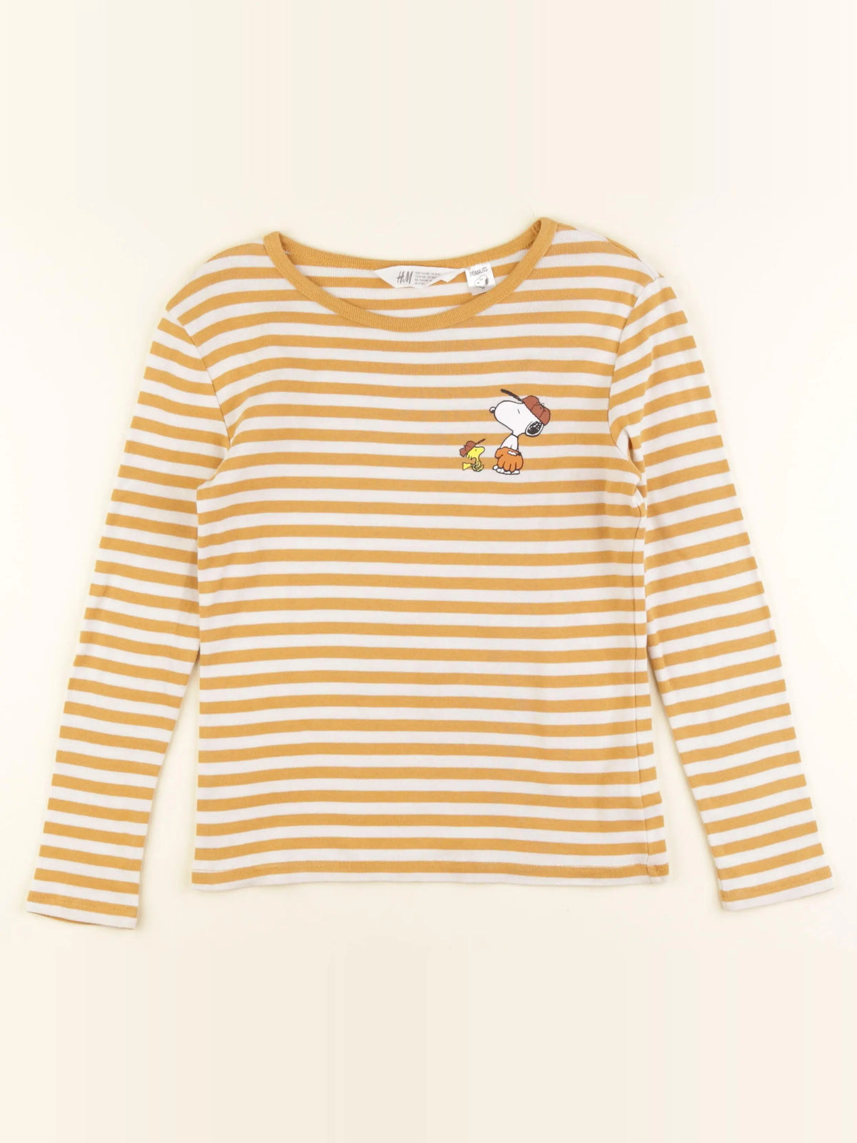 H&M - tee-shirt blanc, jaune - 8/10 ans