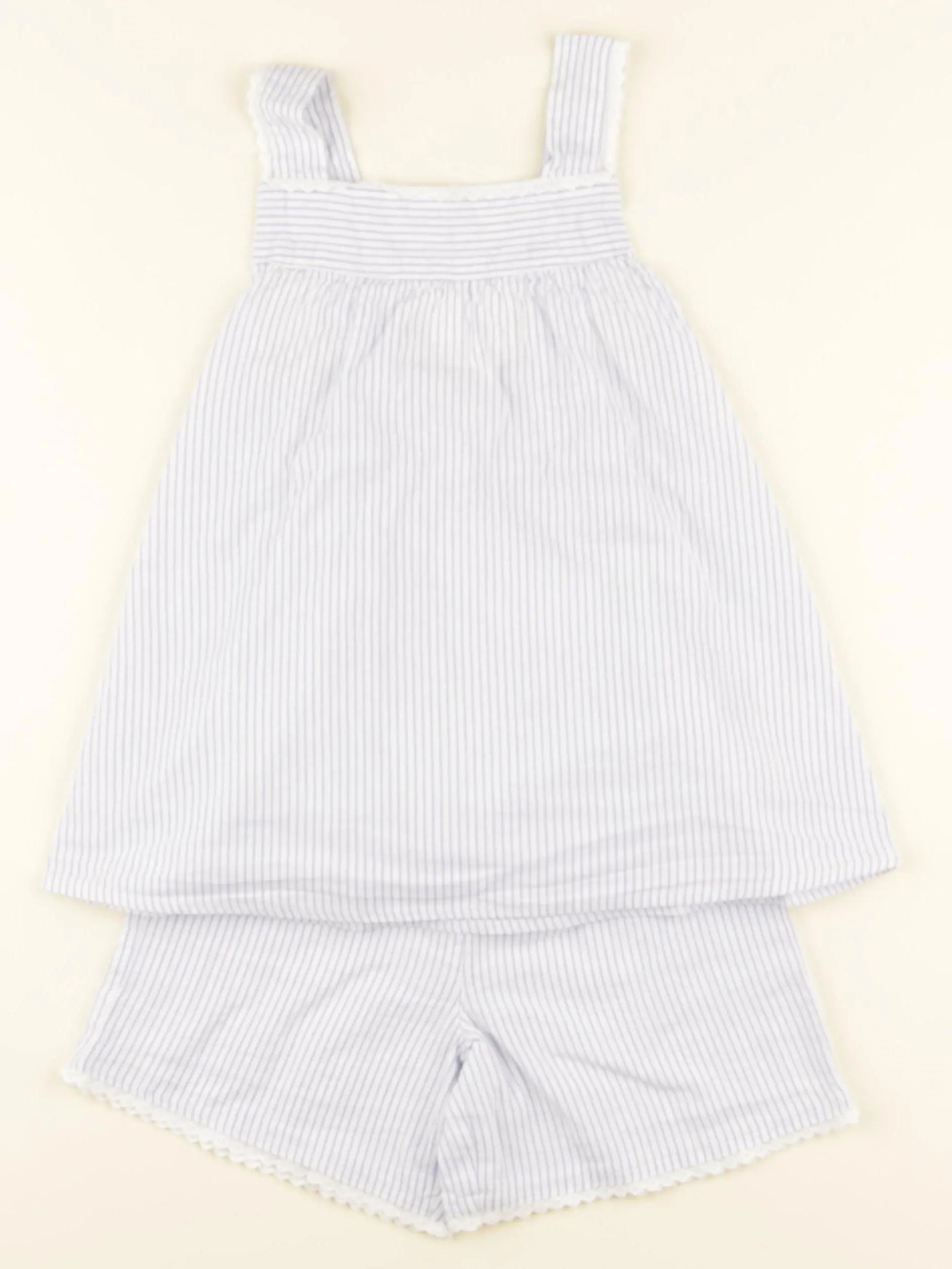 Vertbaudet - pyjama coton blanc, bleu - 6 ans