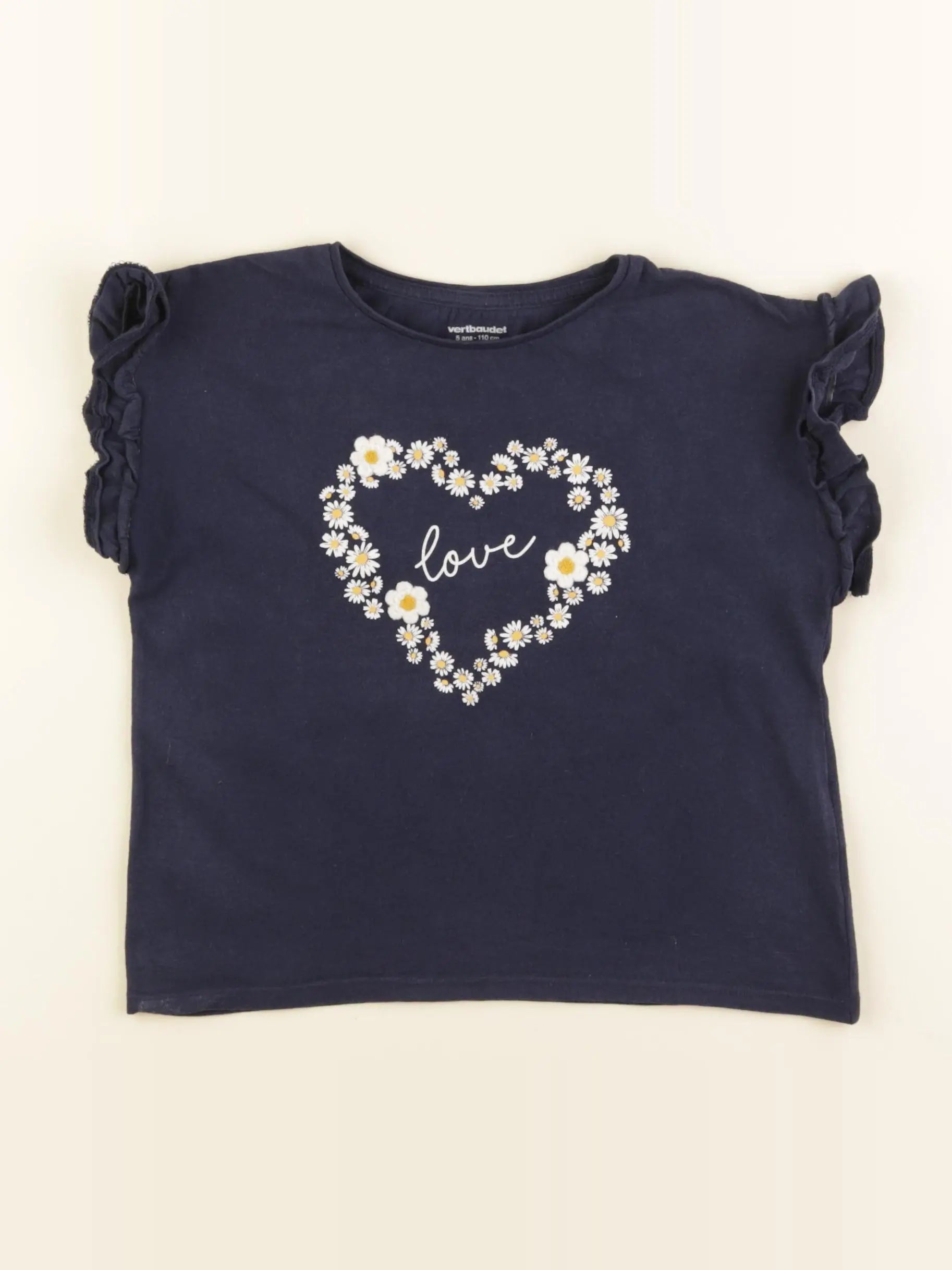 Vertbaudet - tee-shirt bleu - 5 ans