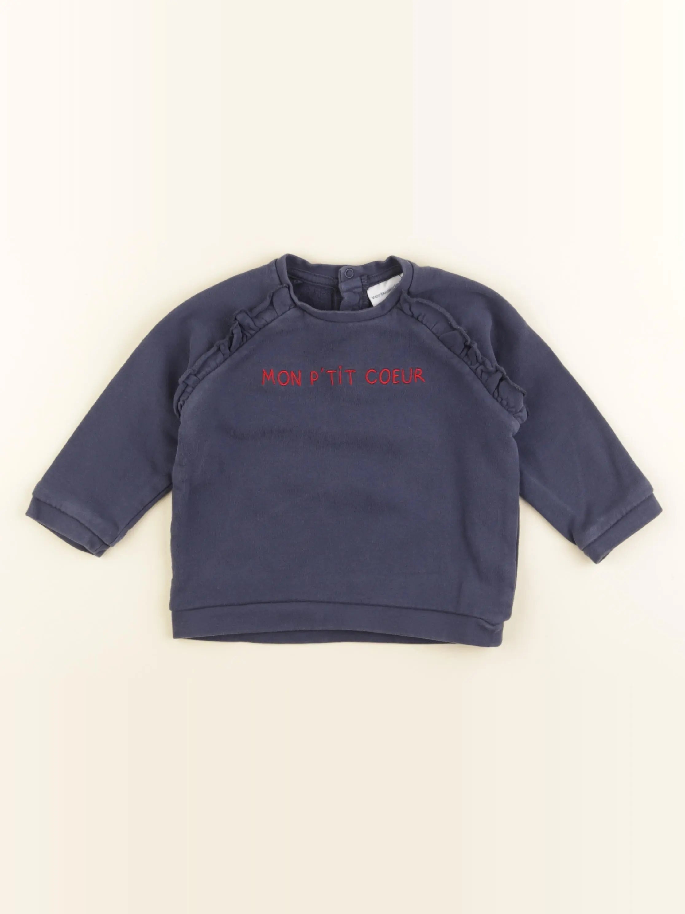 Vertbaudet - sweat bleu - 18 mois