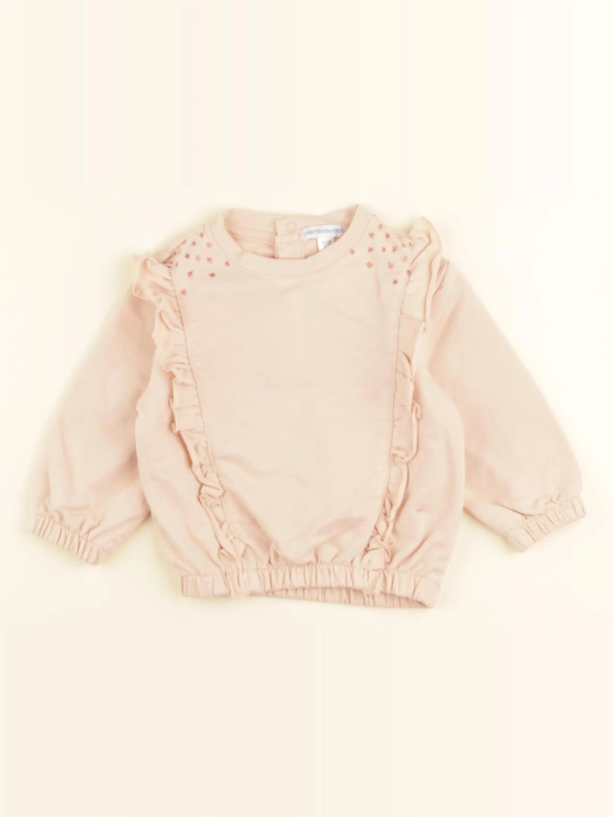 Vertbaudet - sweat rose - 12 mois