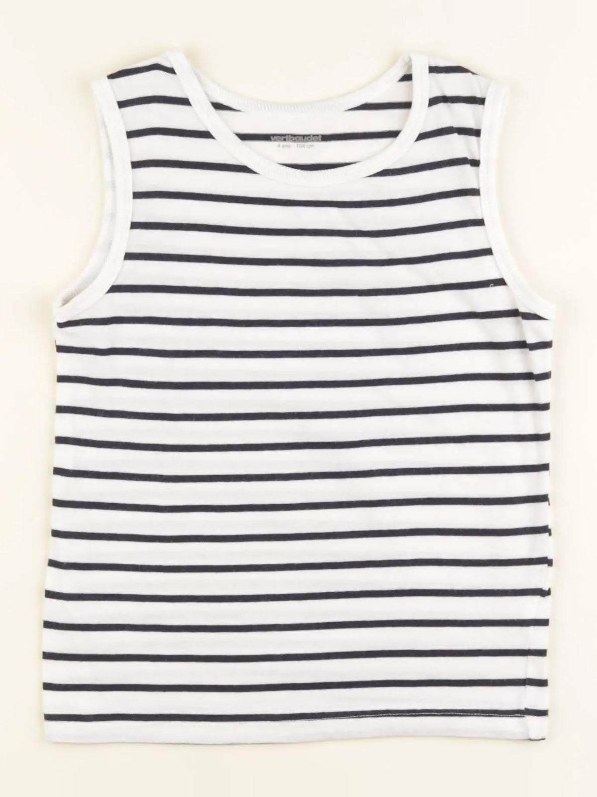 Vertbaudet - débardeur blanc, bleu - 4 ans