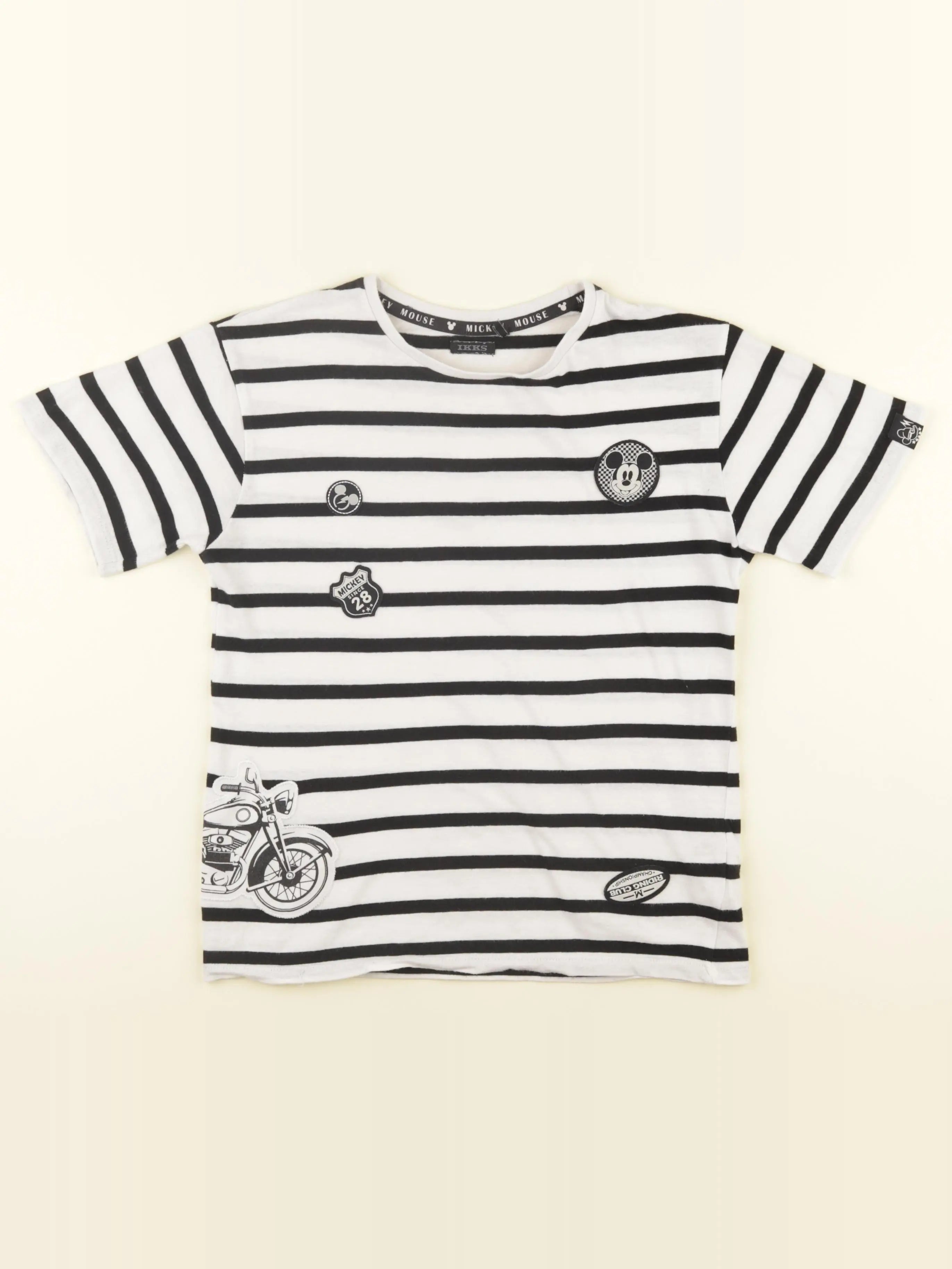 IKKS - tee-shirt blanc, noir - 10 ans