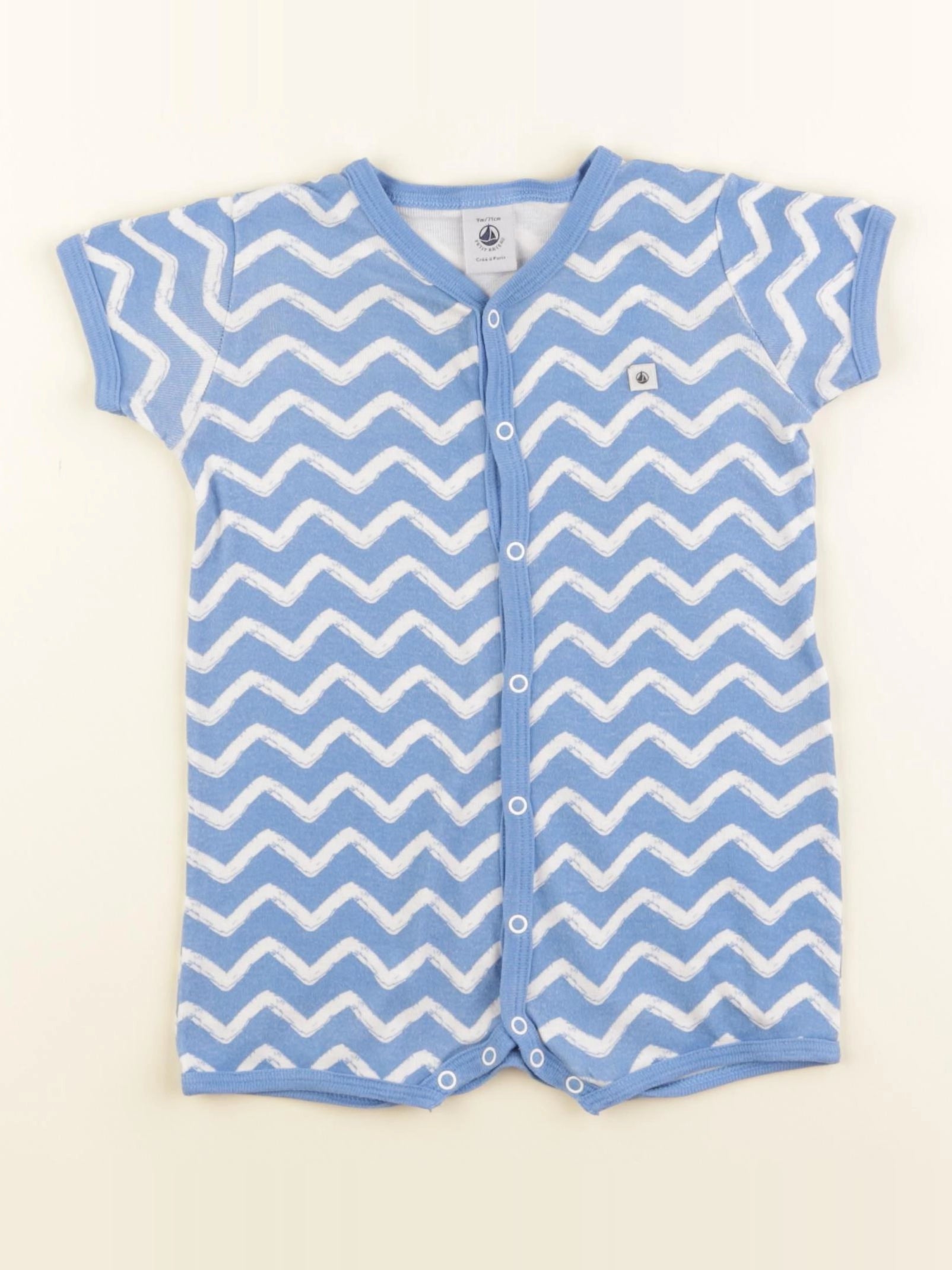 Petit Bateau - pyjama coton bleu - 9 mois