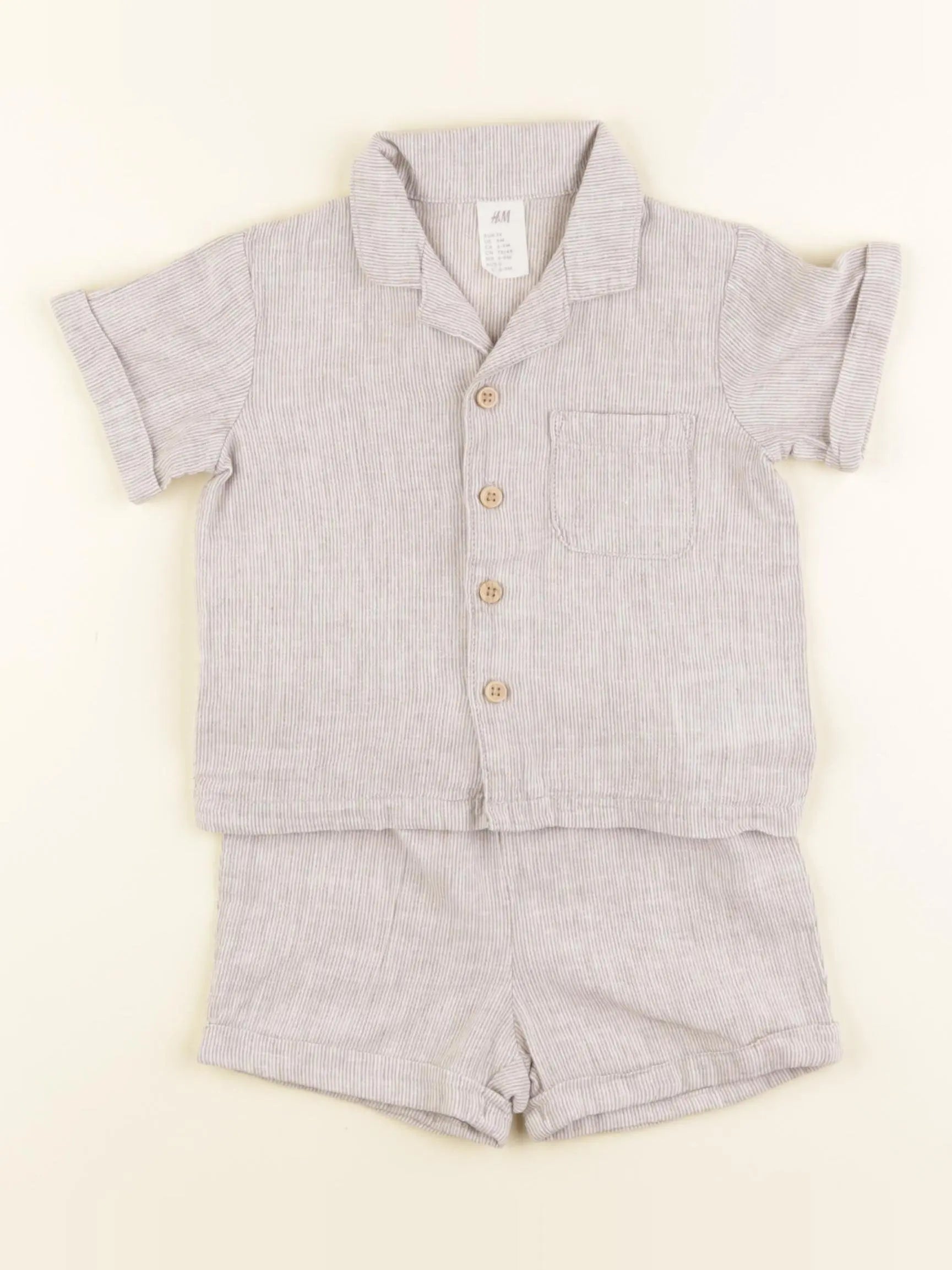 H&M - ensemble marron - 6/9 mois