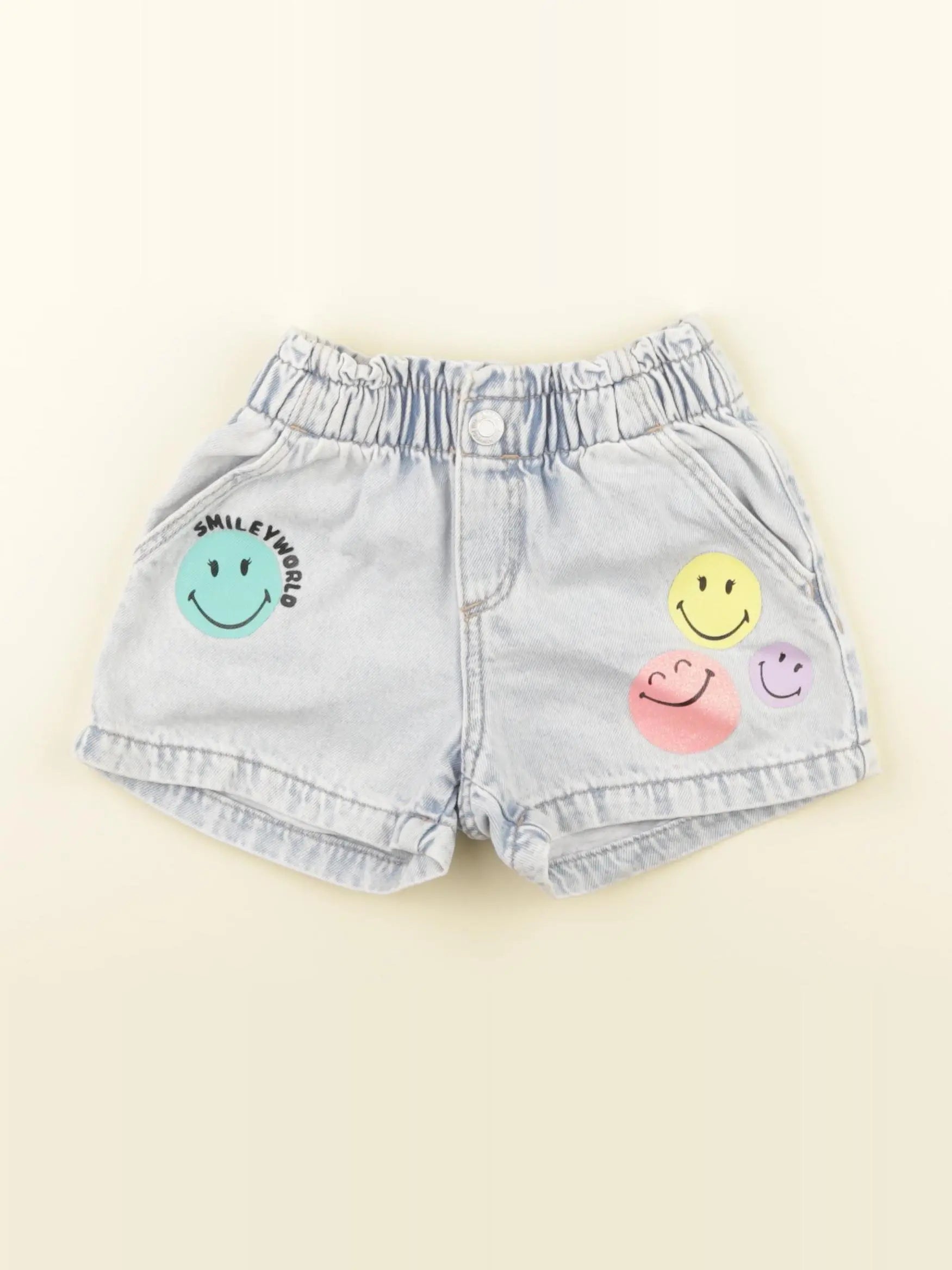 H&M - short bleu - 2/3 ans