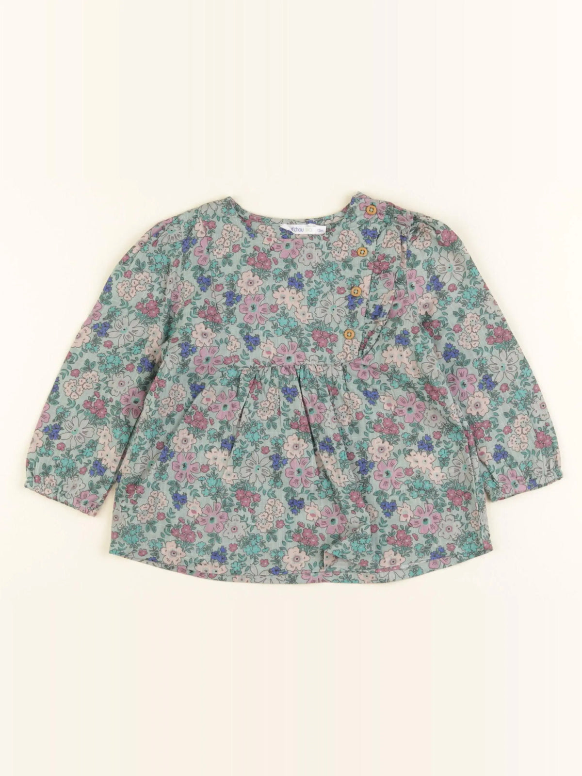 Boutchou - blouse multicolore - 12 mois
