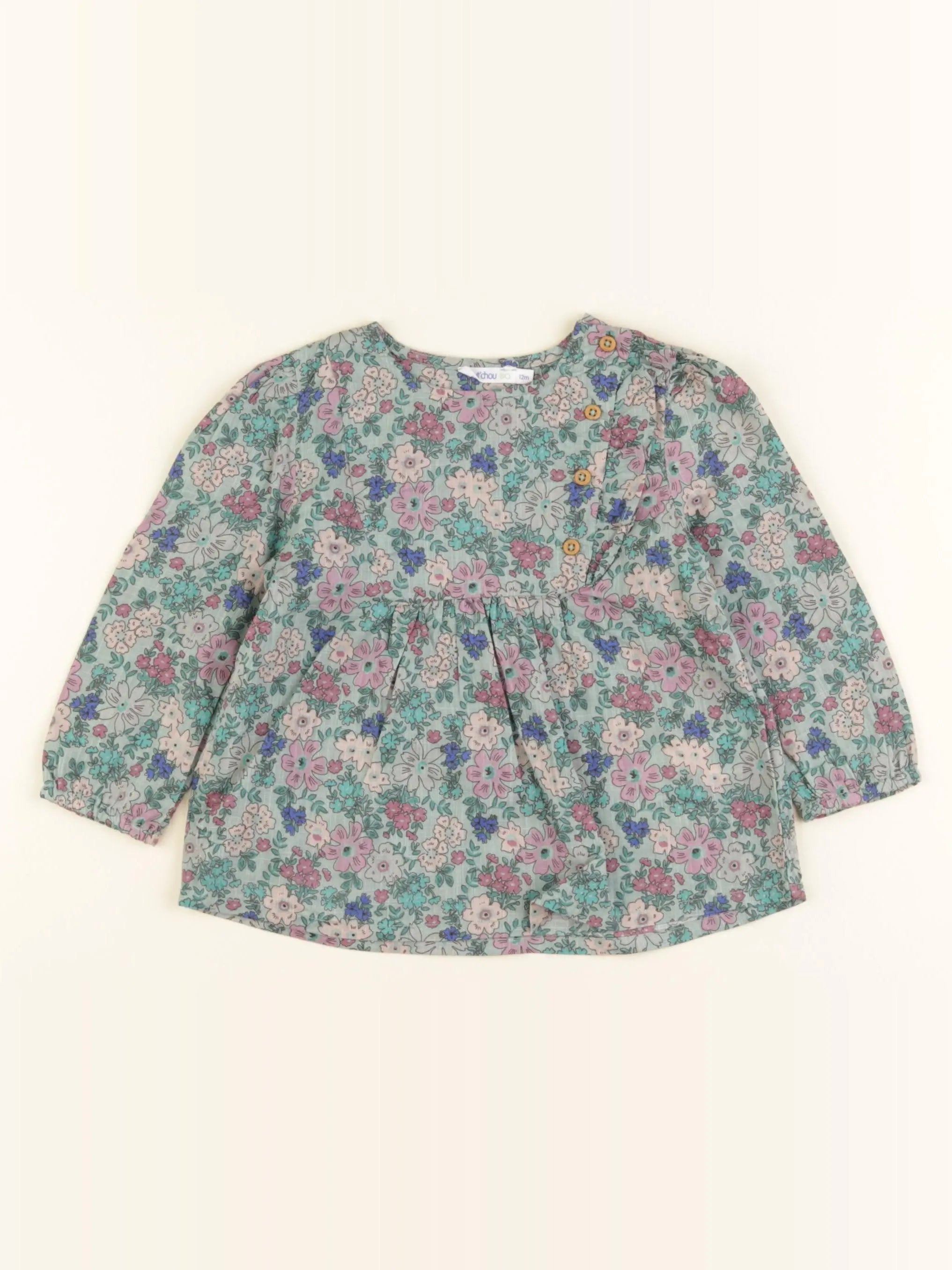Boutchou - blouse multicolore - 12 mois