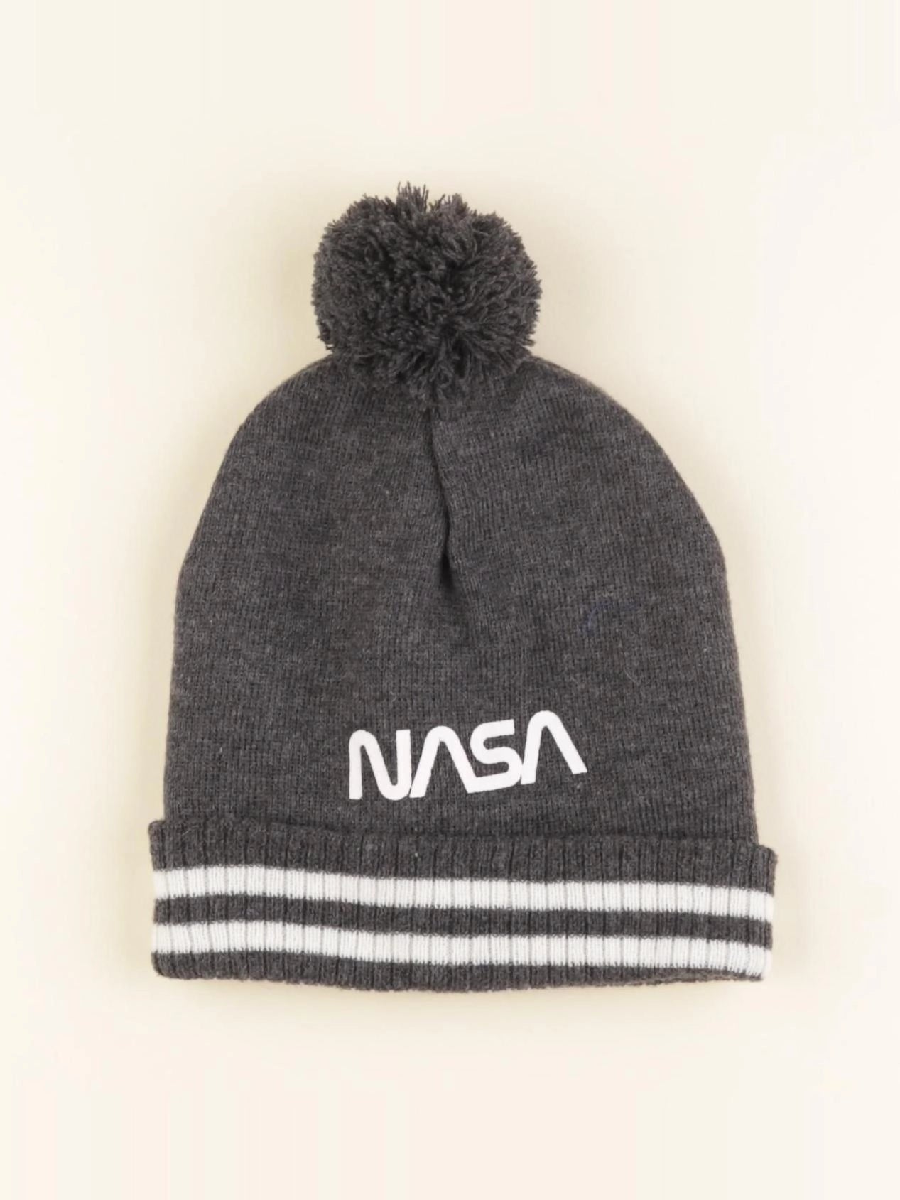 Vertbaudet - bonnet gris, blanc - 12 ans