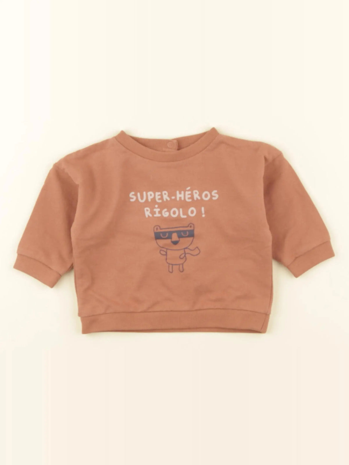 Vertbaudet - sweat marron - 6 mois