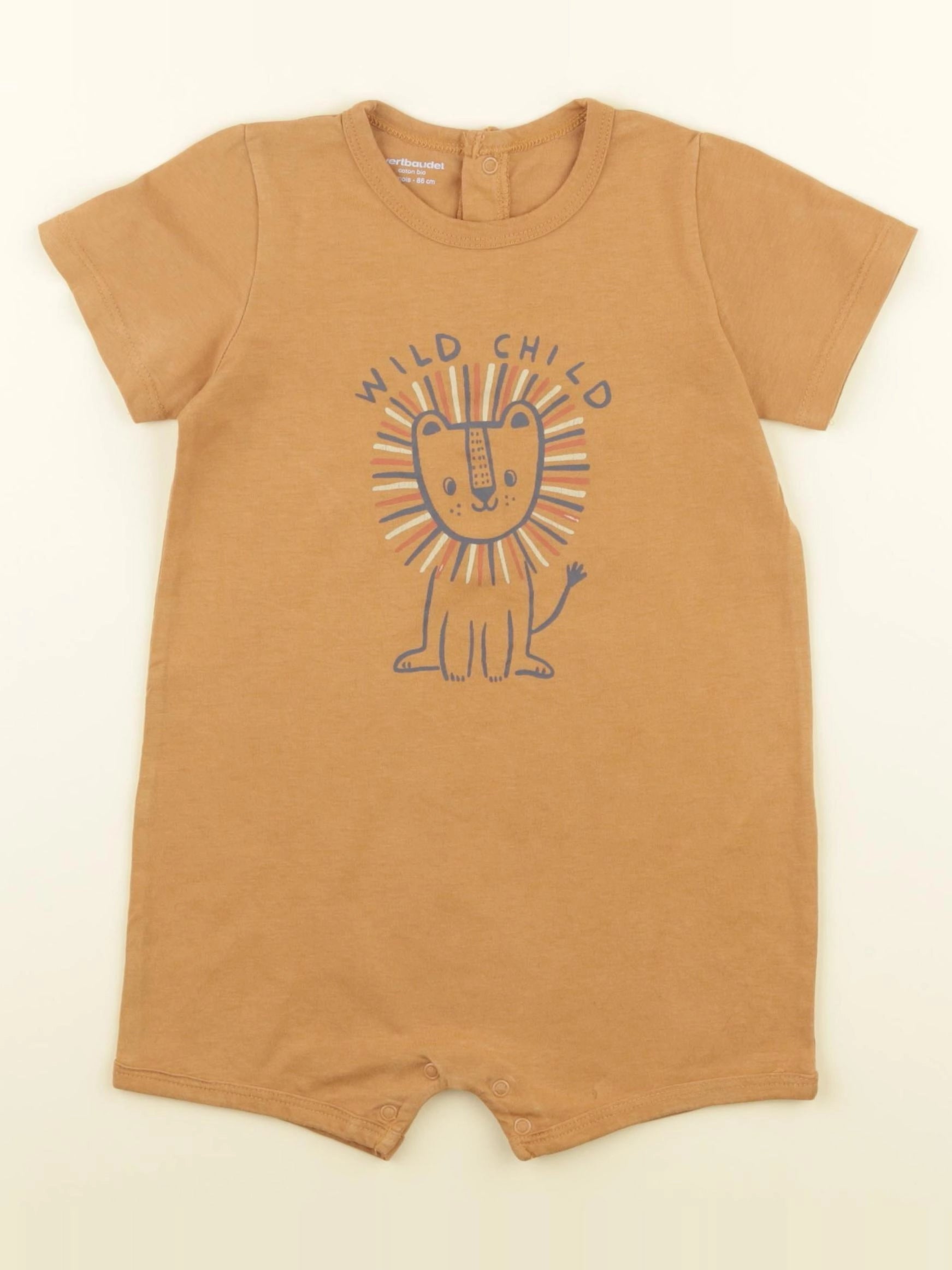 Vertbaudet - pyjama coton marron - 24 mois