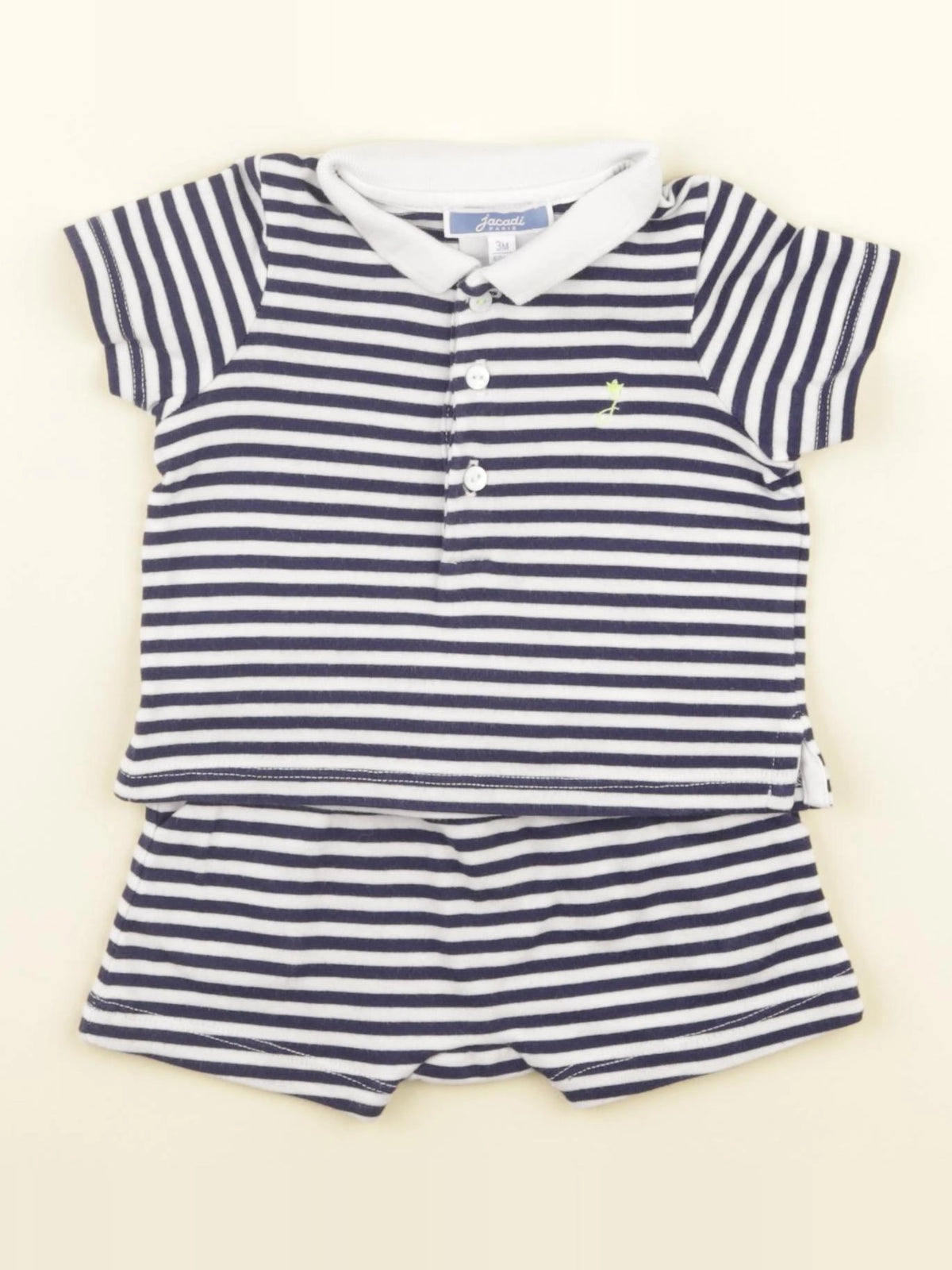 Jacadi - ensemble bleu, blanc - 3 mois