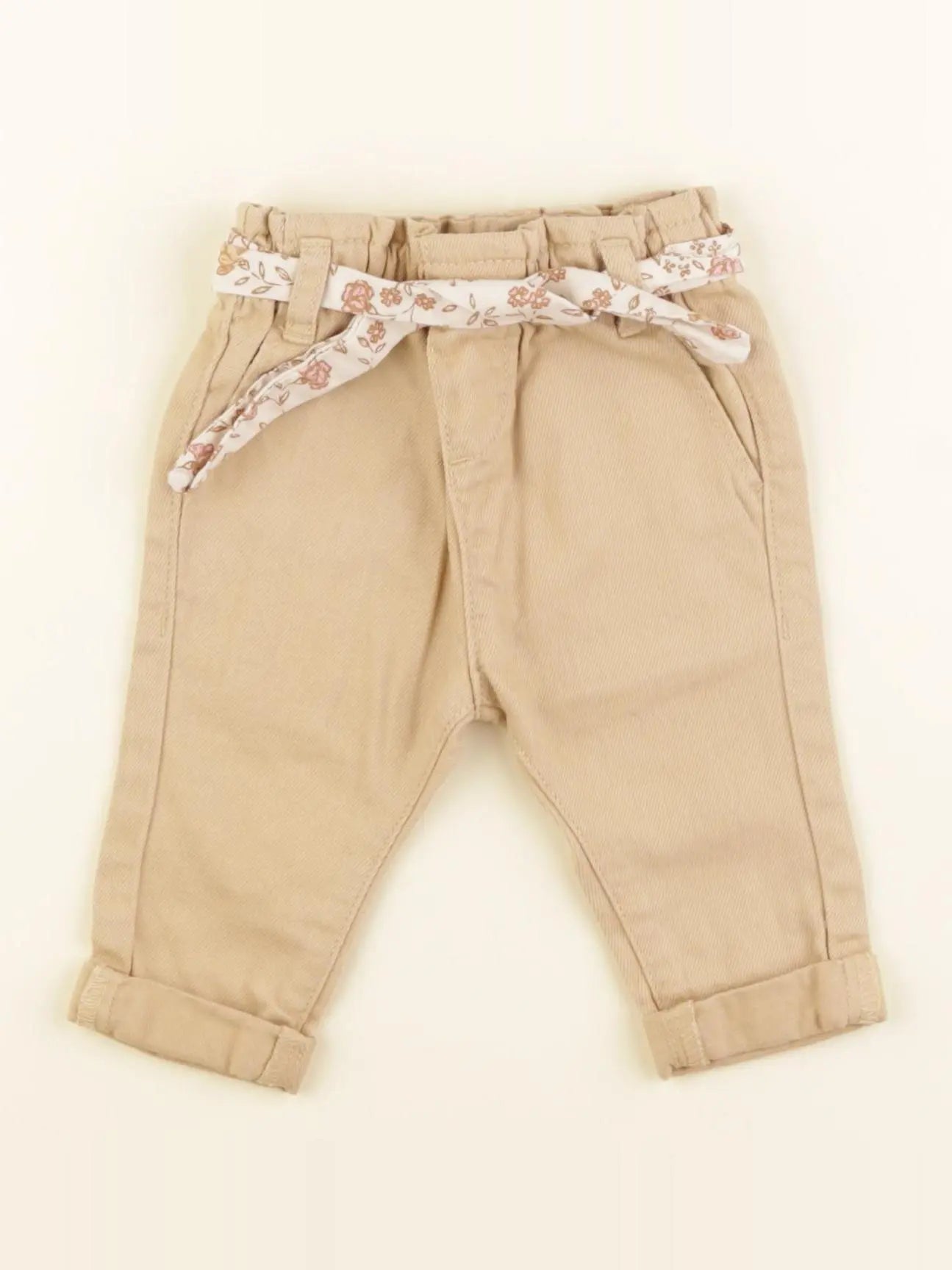 Vertbaudet - pantalon beige - 3 mois
