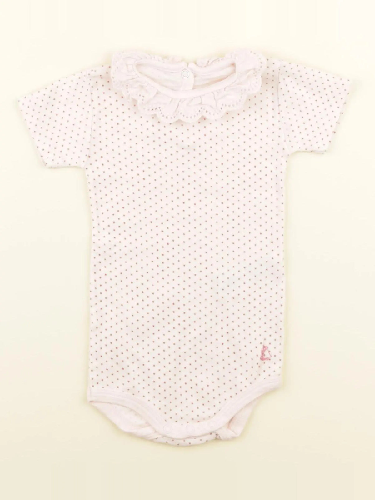 Petit Bateau - body à col rose - 6 mois