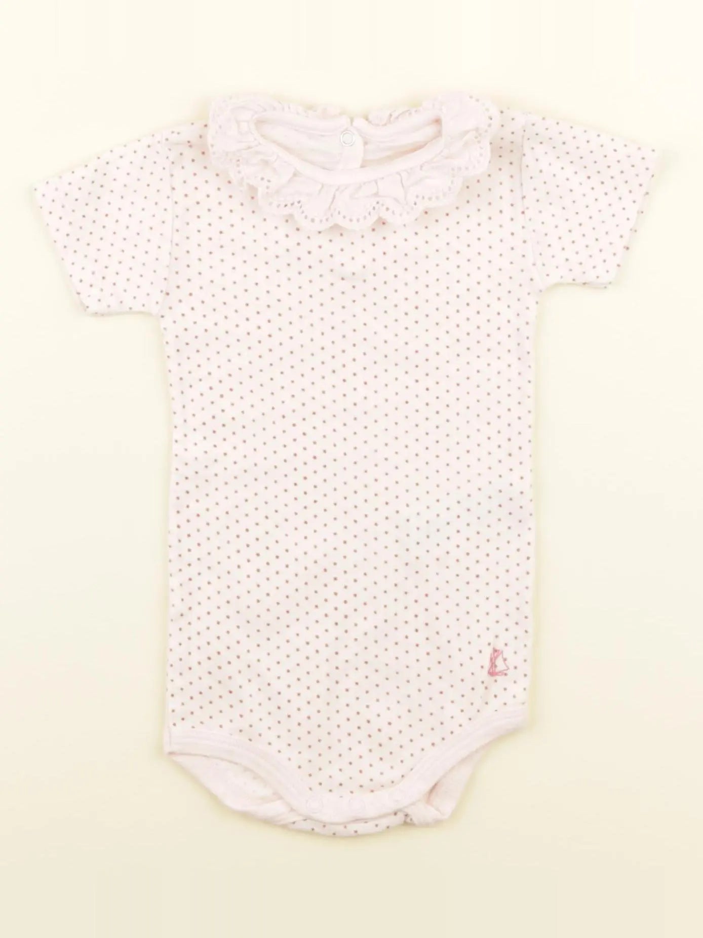 Petit Bateau - body à col rose - 6 mois