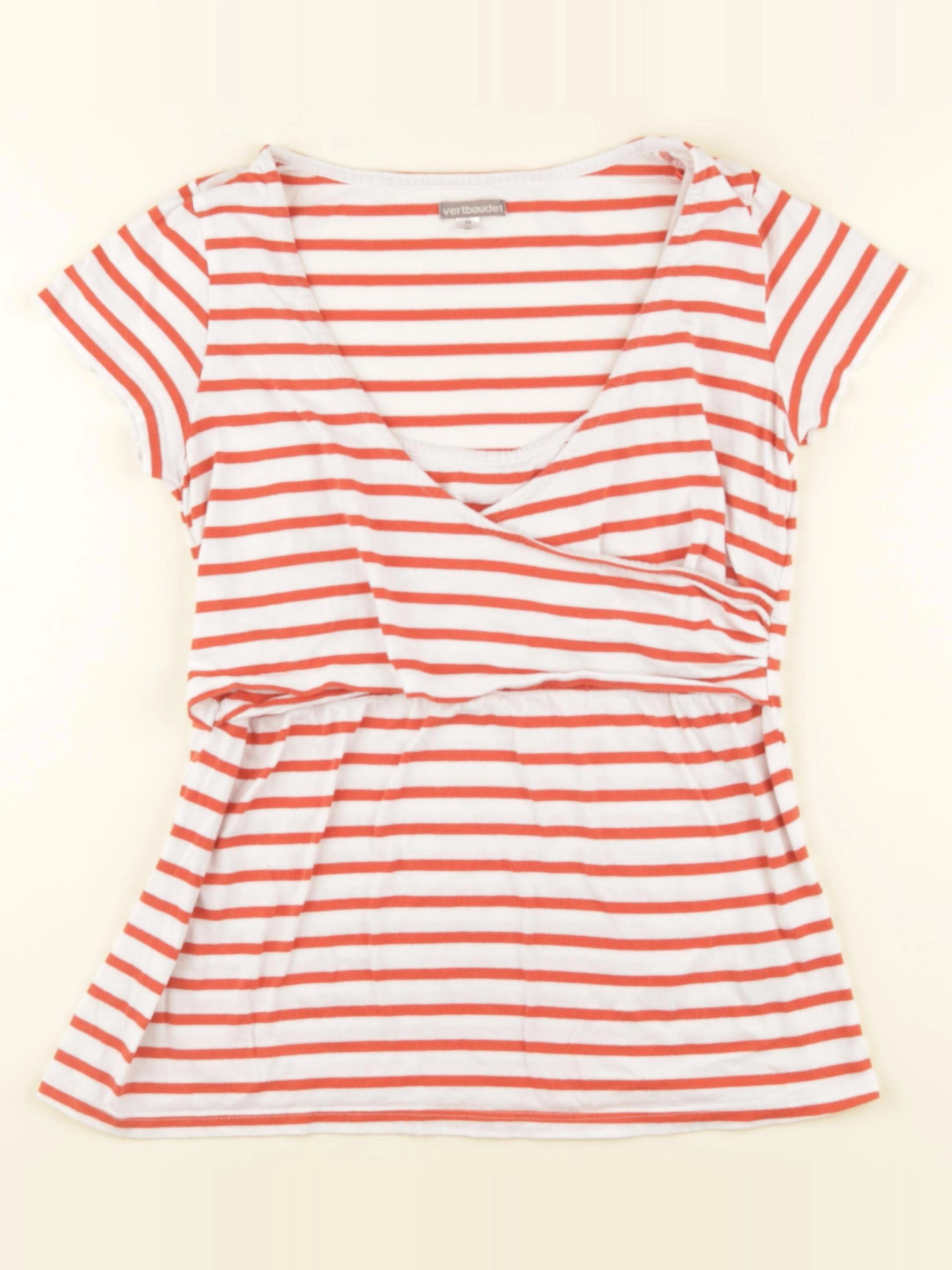 Vertbaudet - tee-shirt allaitement blanc, rouge - 34 à 36