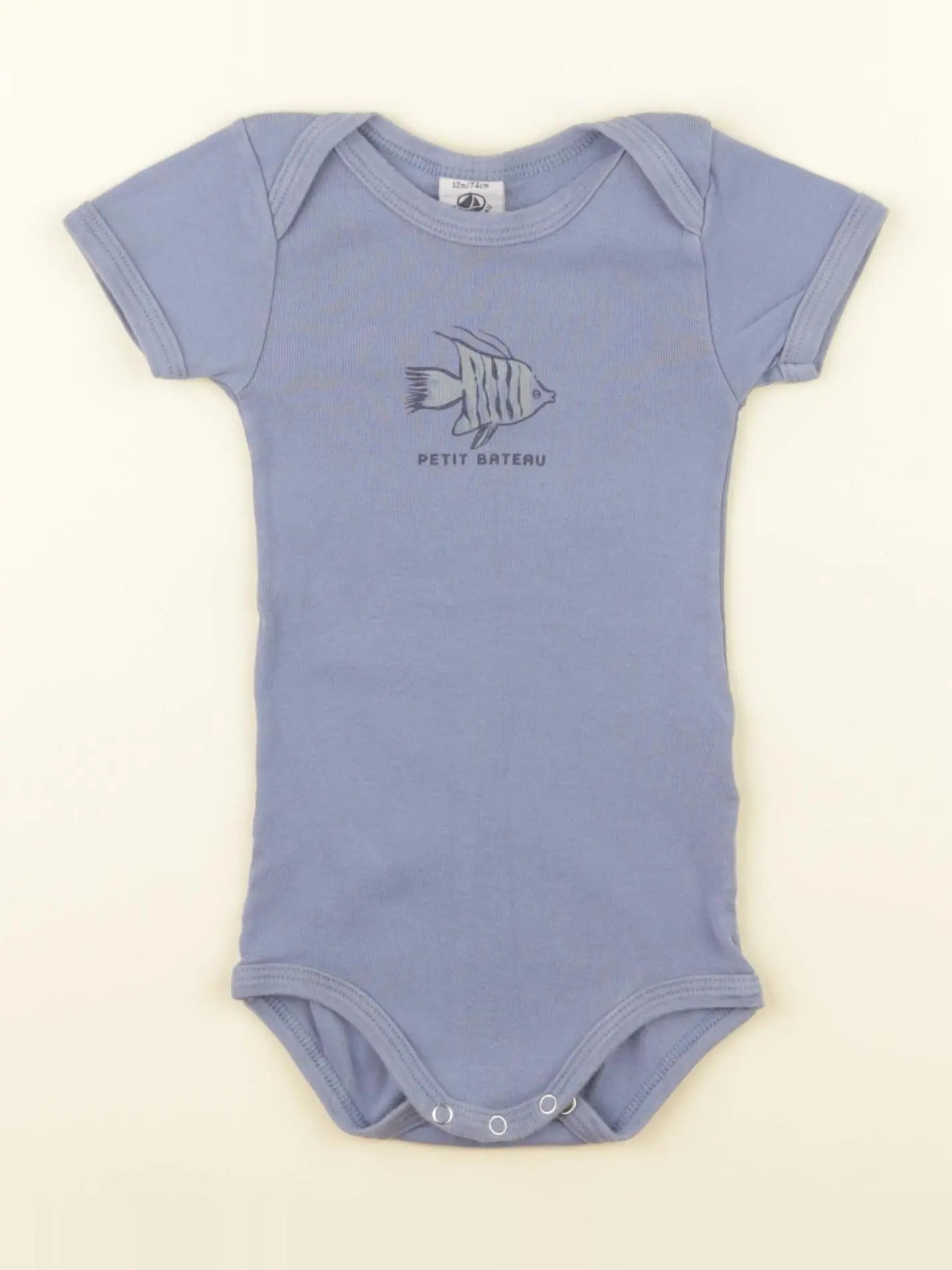 Petit Bateau - body bleu - 12 mois