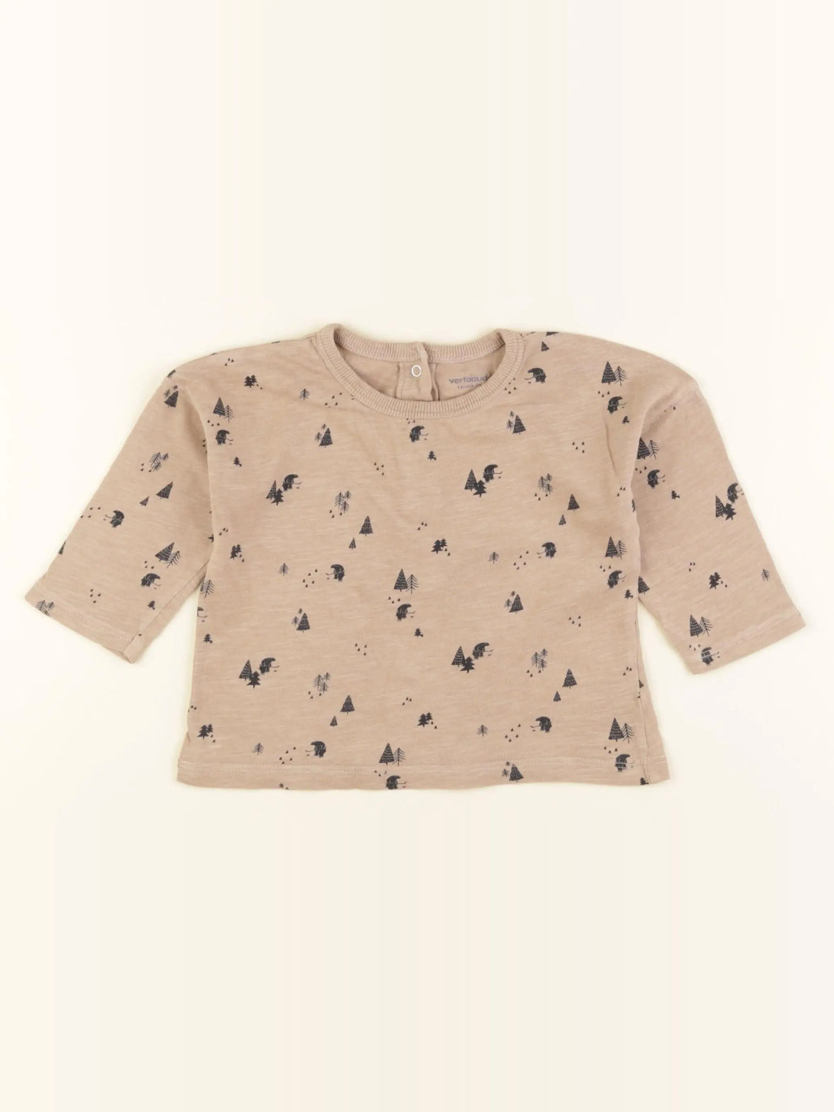 Vertbaudet - tee-shirt marron - 12 mois