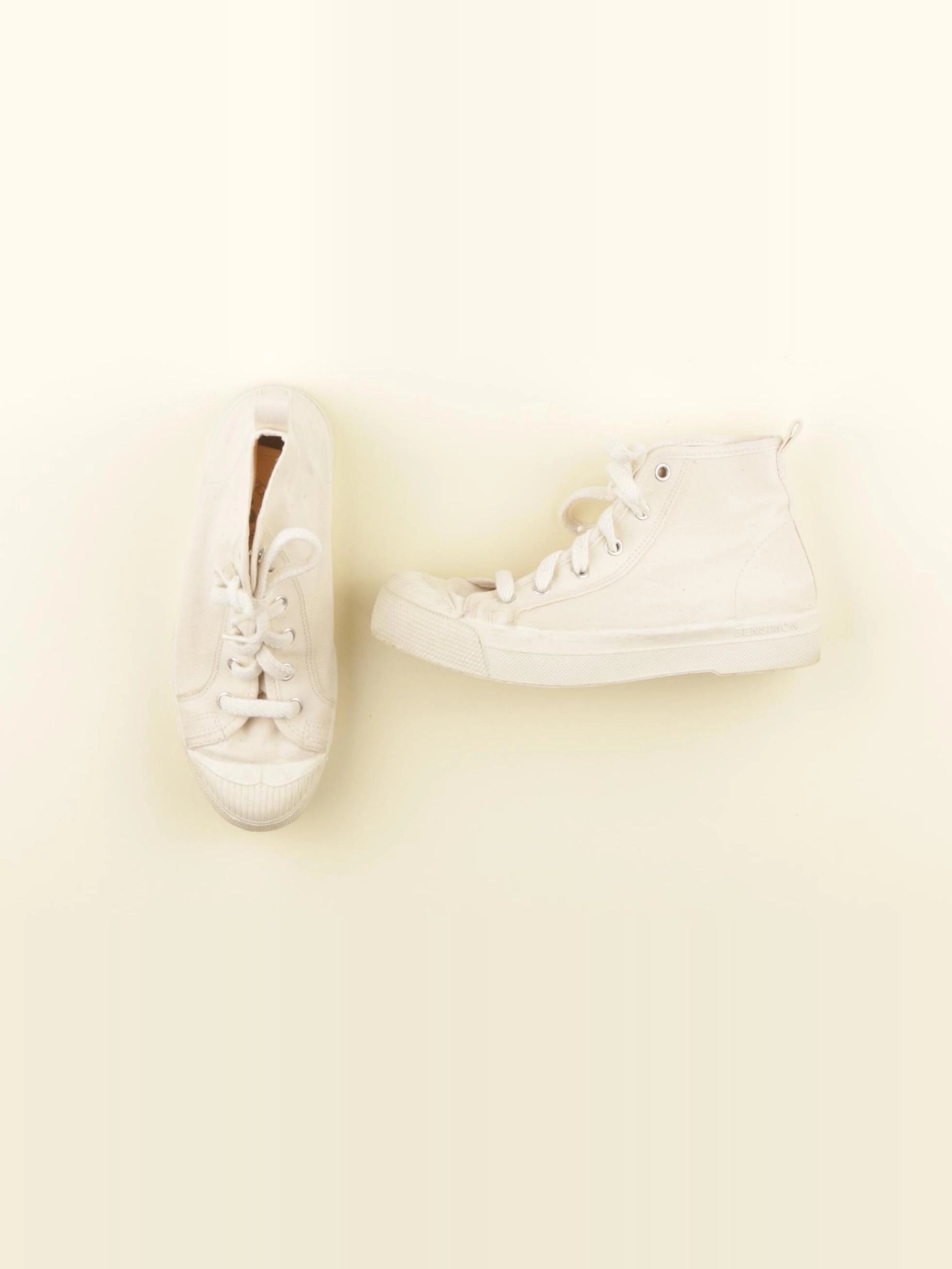 Bensimon - tennis à scratch/ lacets beige - pointure 34