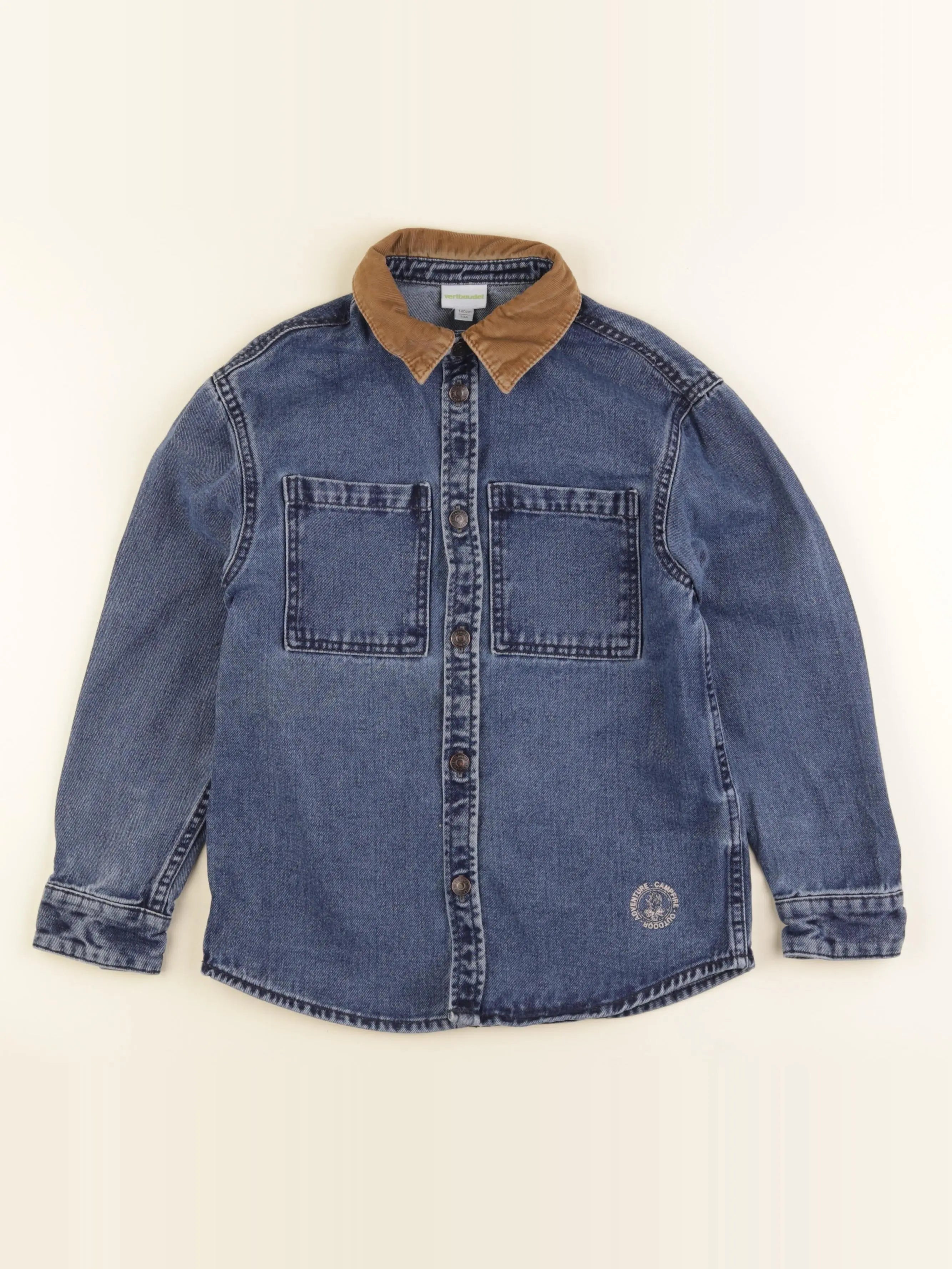 Vertbaudet - chemise bleu, marron - 10 ans