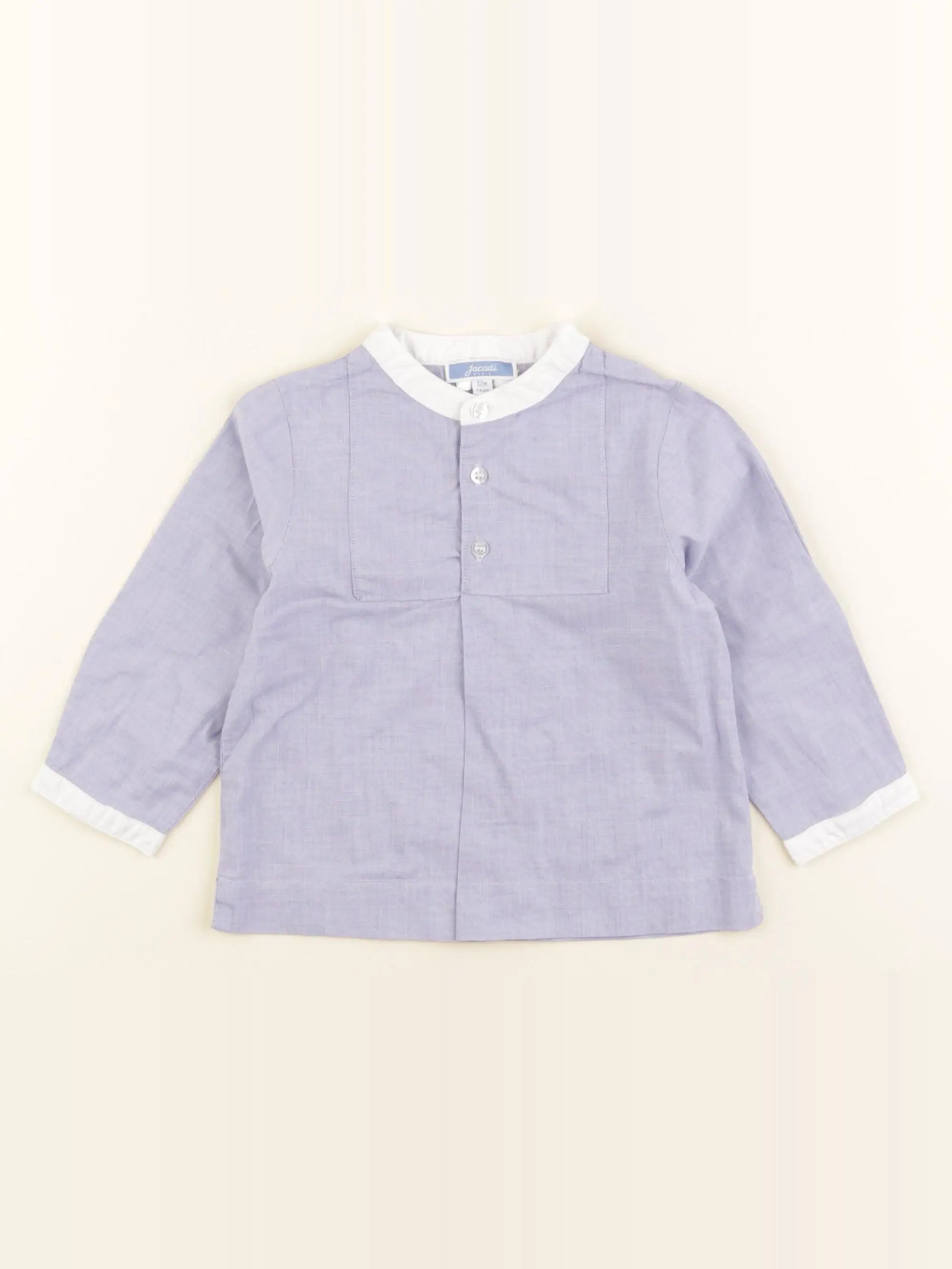 Jacadi - chemise blanc, bleu - 12 mois