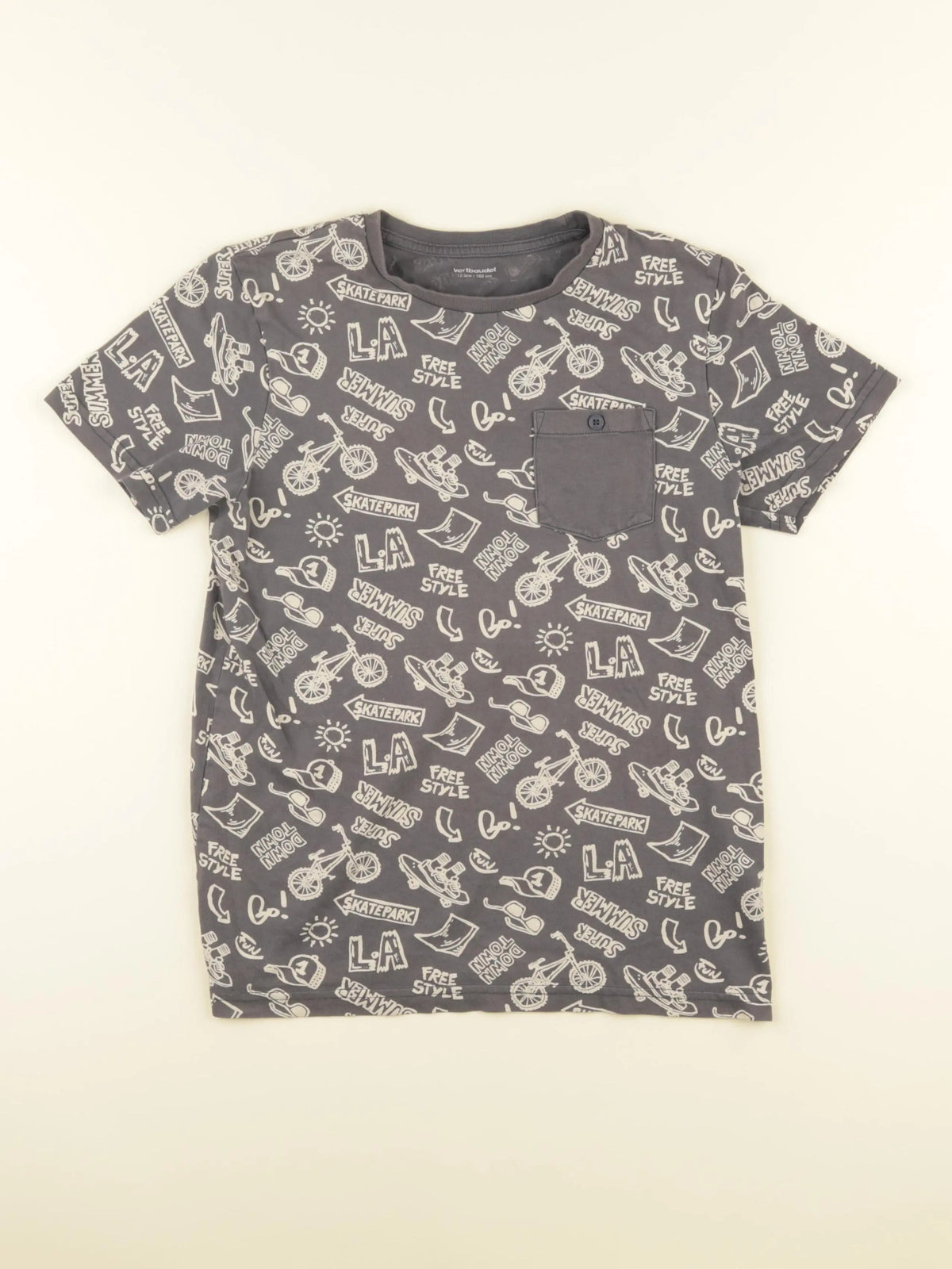 Vertbaudet - tee-shirt gris - 12 ans