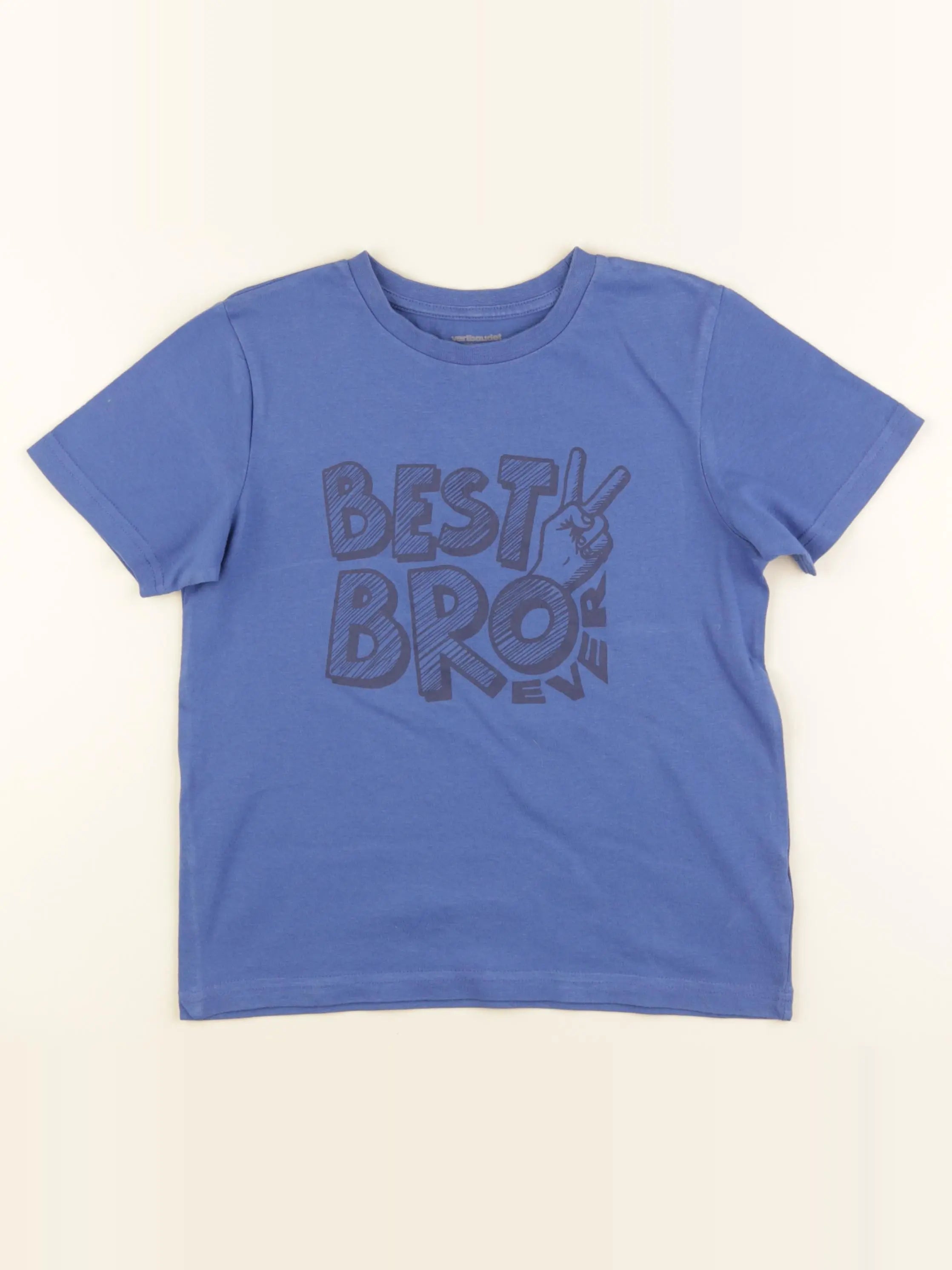 Vertbaudet - tee-shirt bleu - 8 ans
