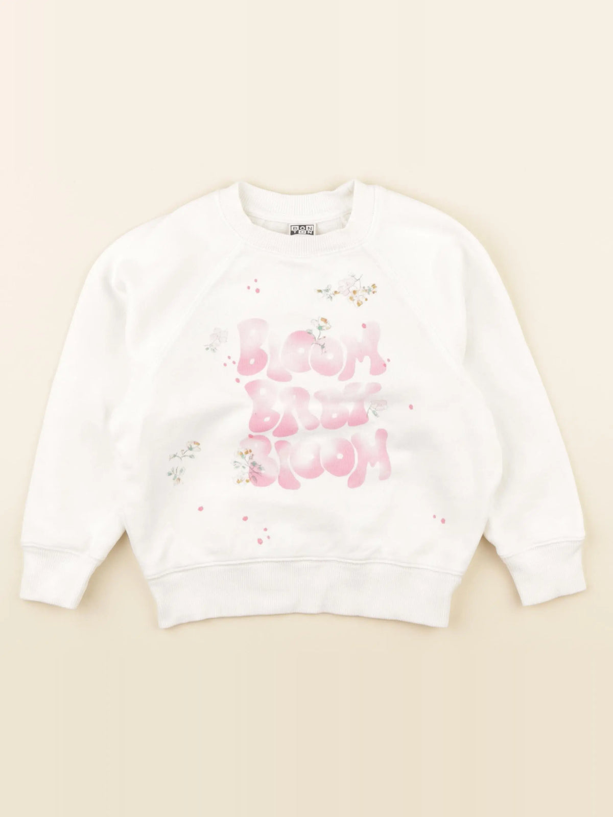 Bonton - sweat blanc, rose - 4 ans