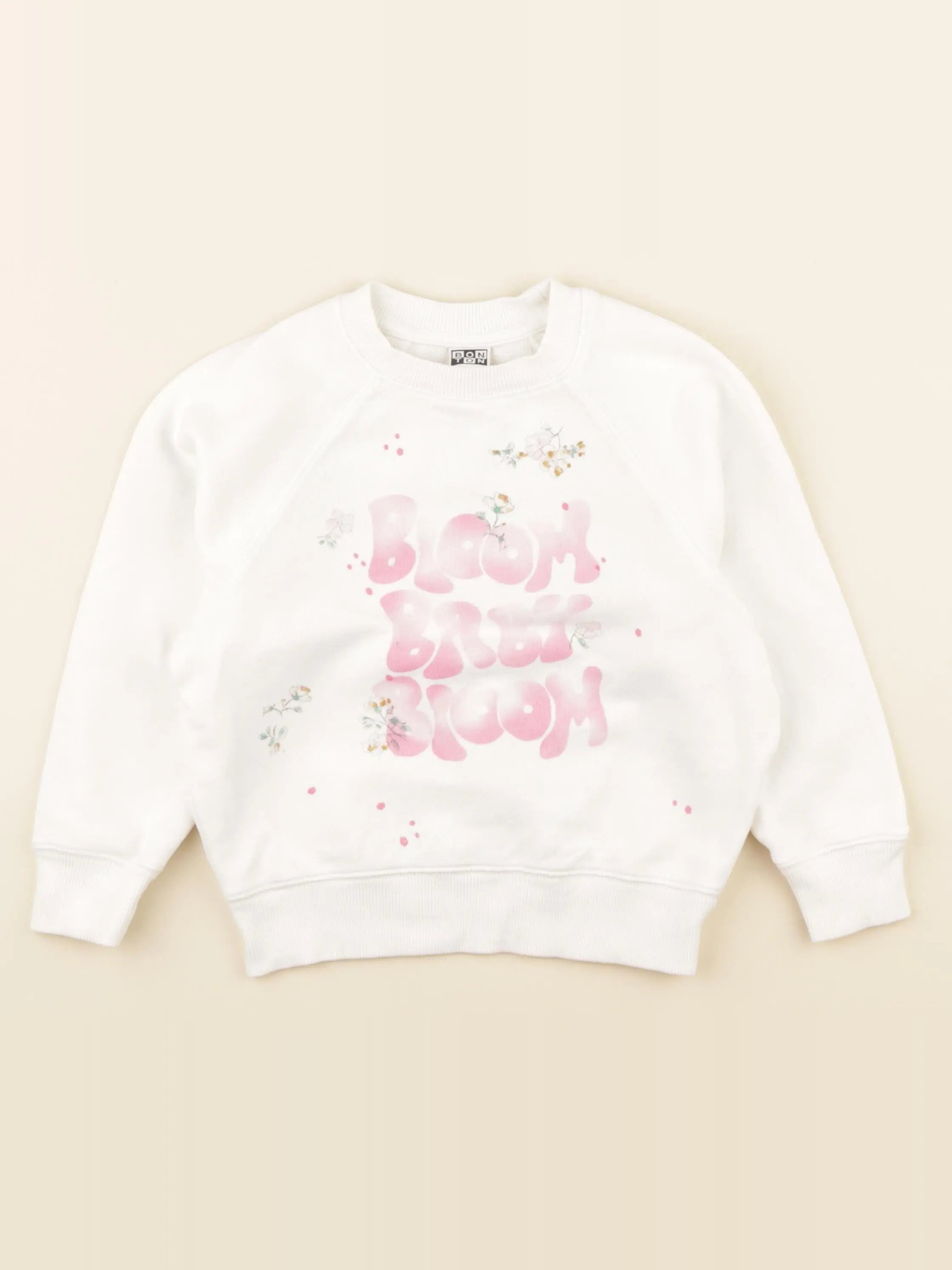 Bonton - sweat blanc, rose - 4 ans