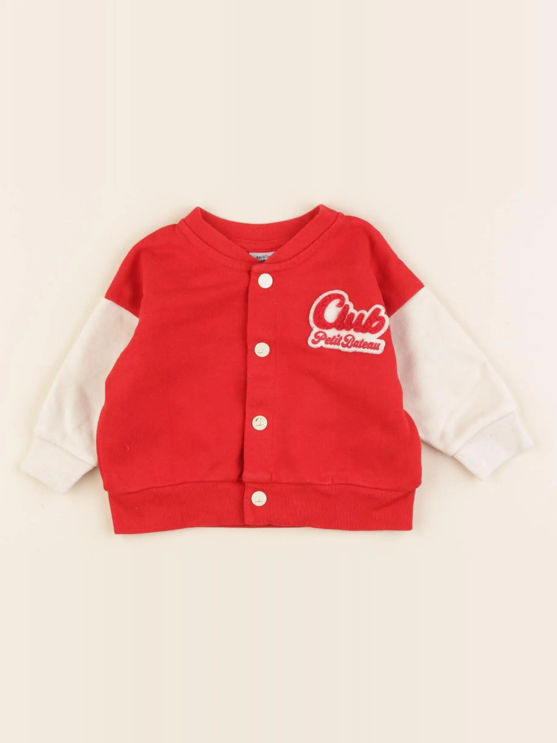 Petit Bateau - sweat rouge - 6 mois