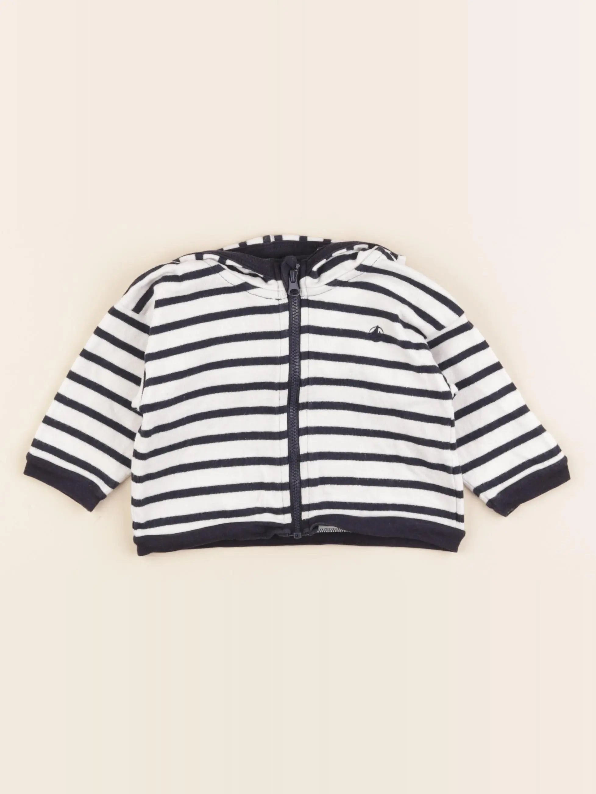 Petit Bateau - sweat blanc - 6 mois
