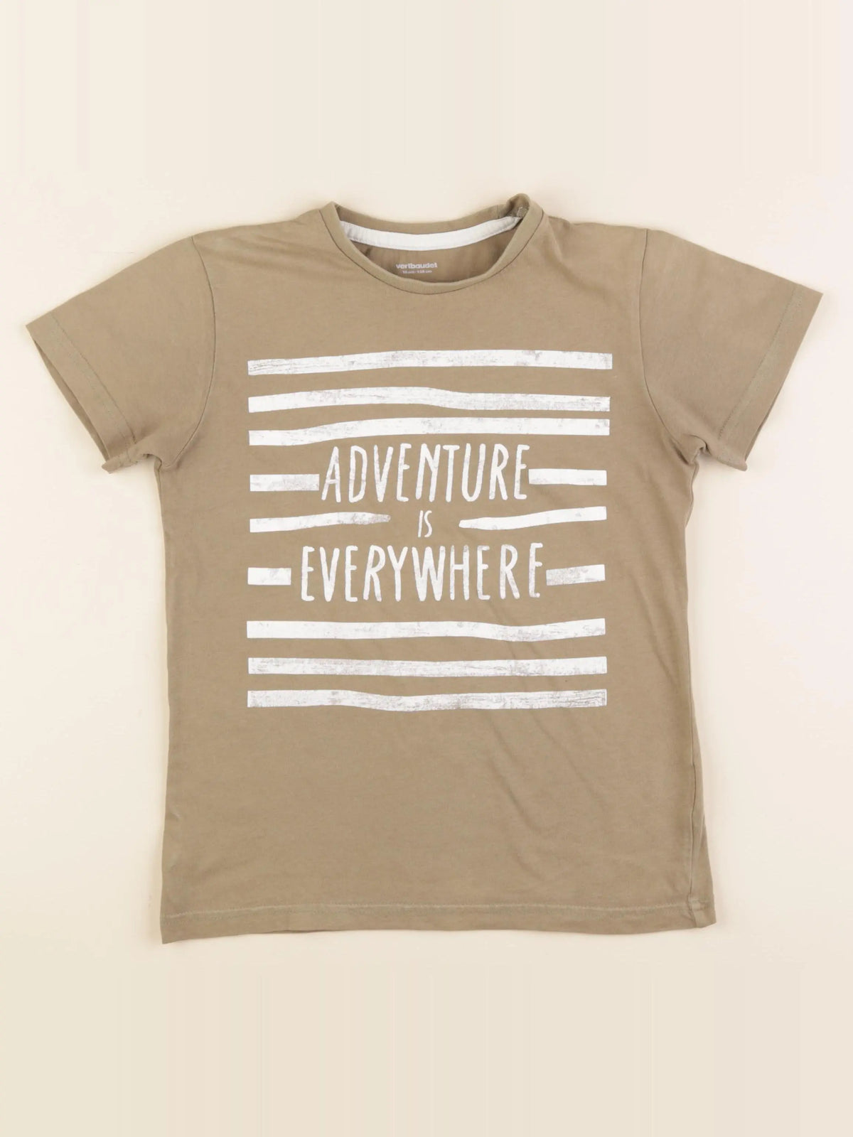 Vertbaudet - tee-shirt beige - 10 ans