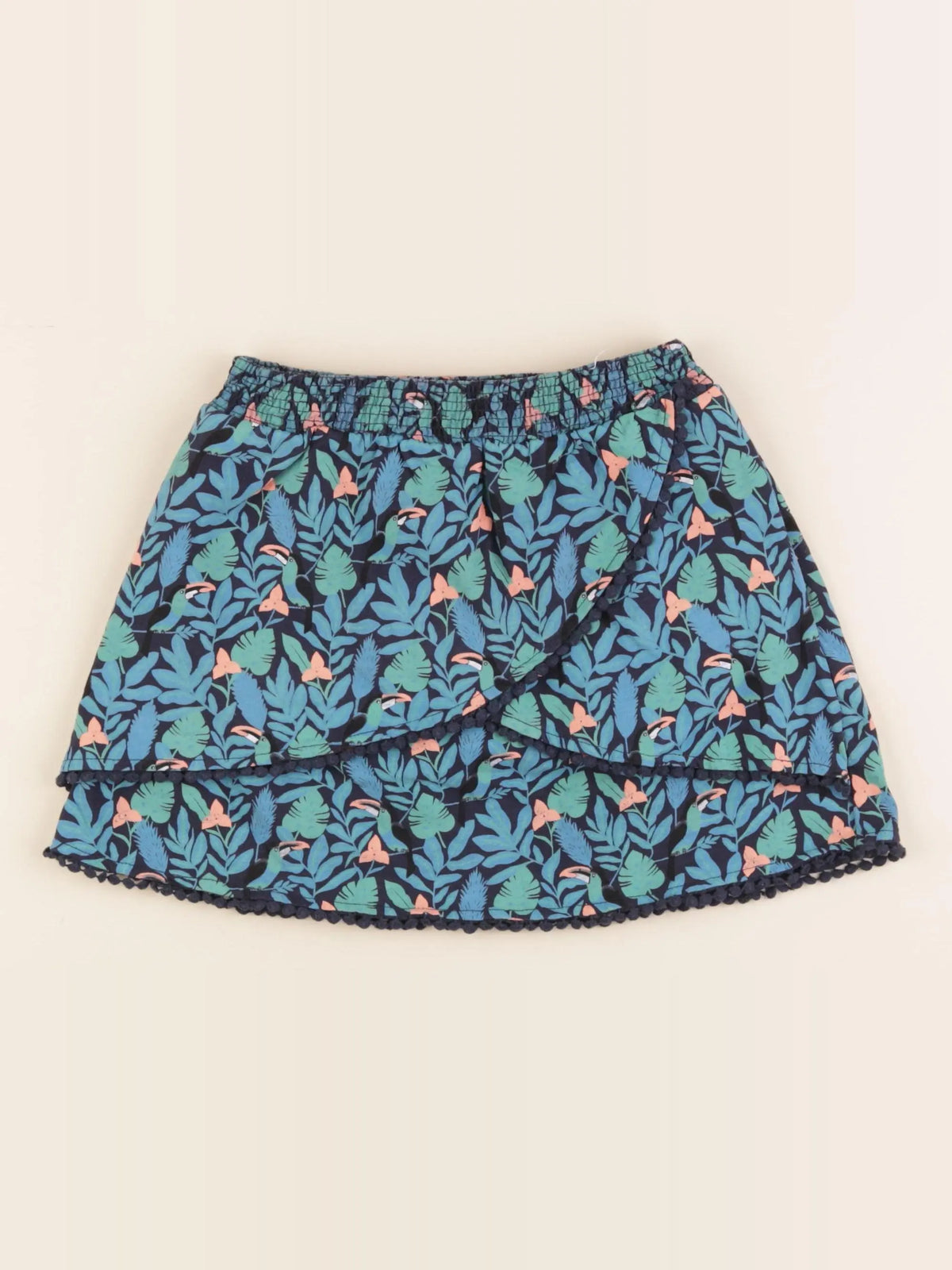 Vertbaudet - jupe short bleu, vert - 8 ans