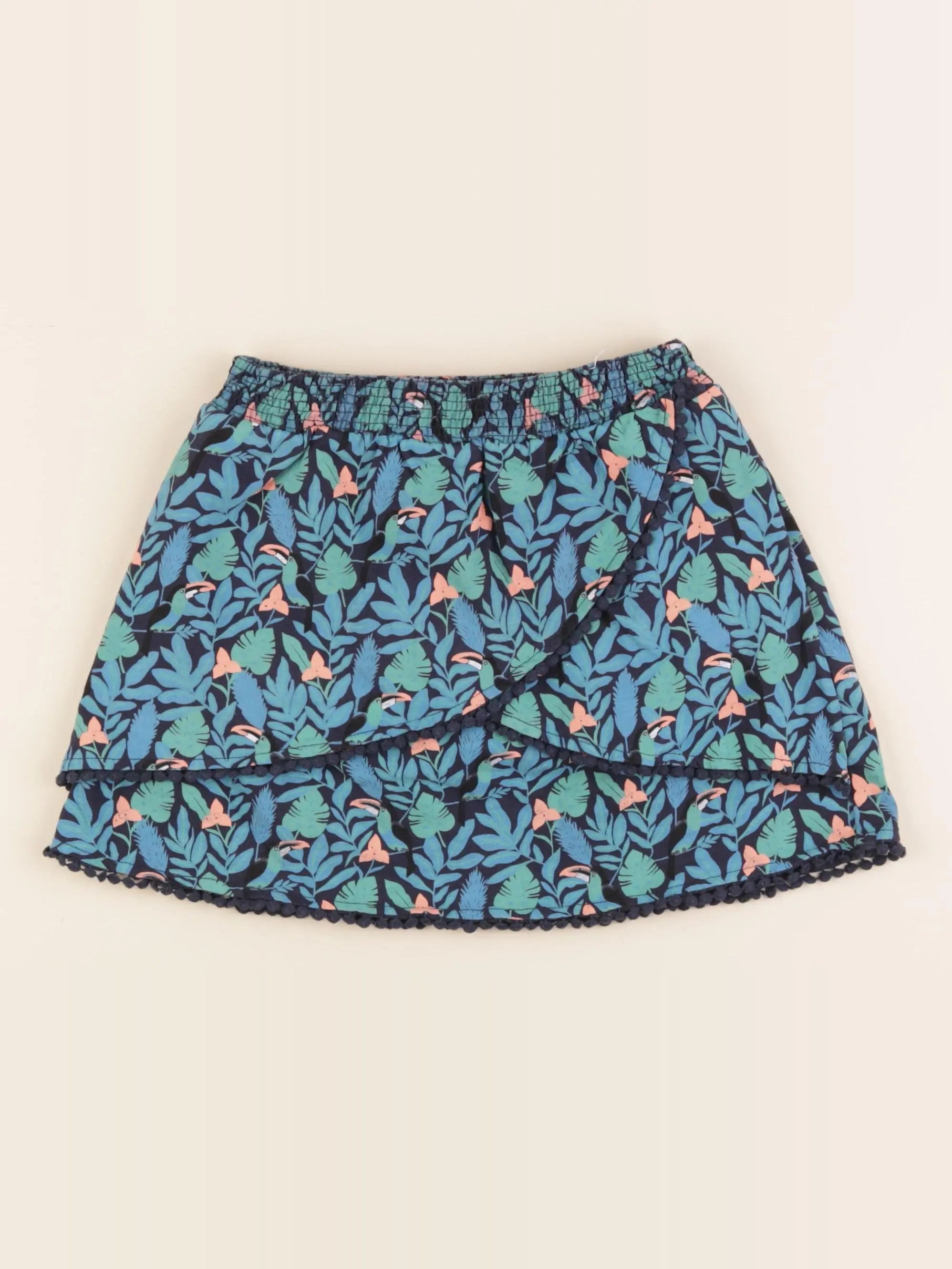 Vertbaudet - jupe short bleu, vert - 8 ans