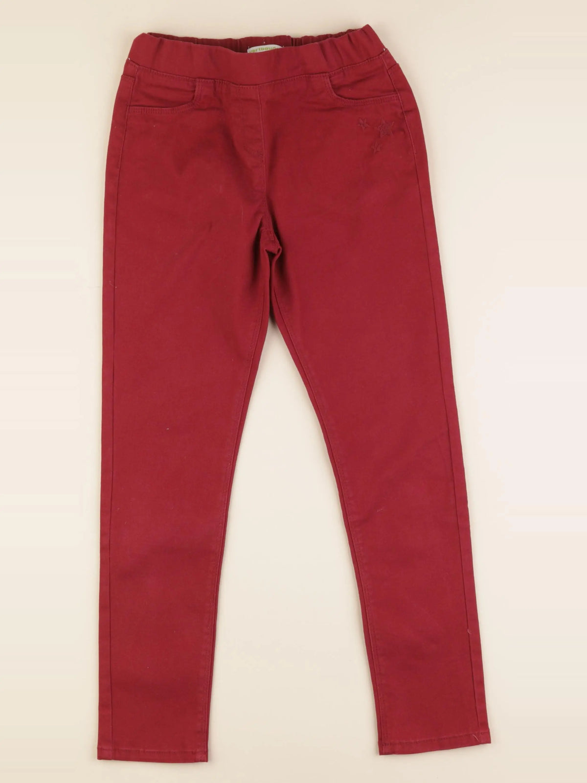 Vertbaudet - jegging rouge - 10 ans