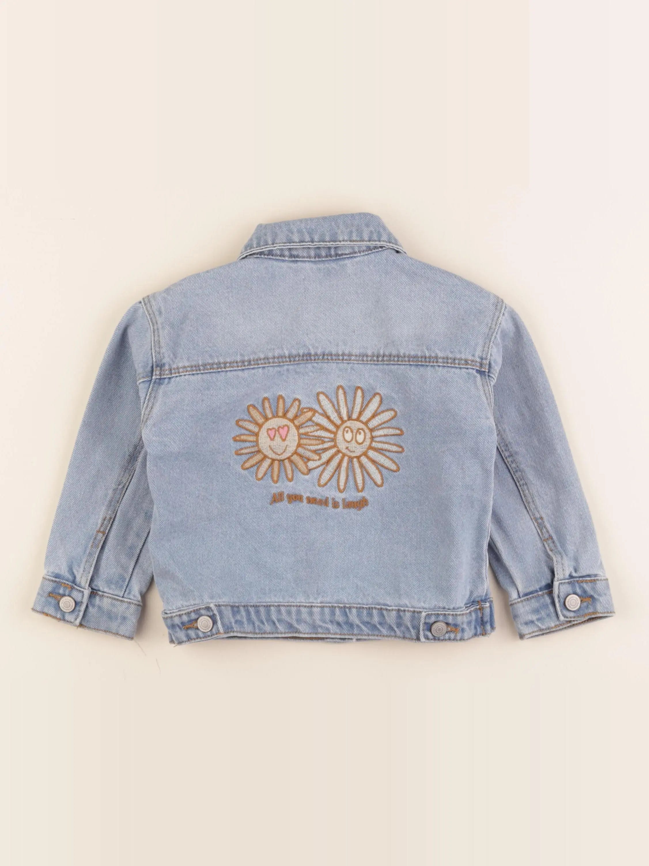 Vertbaudet - veste imprimé au dos bleu - 3 ans