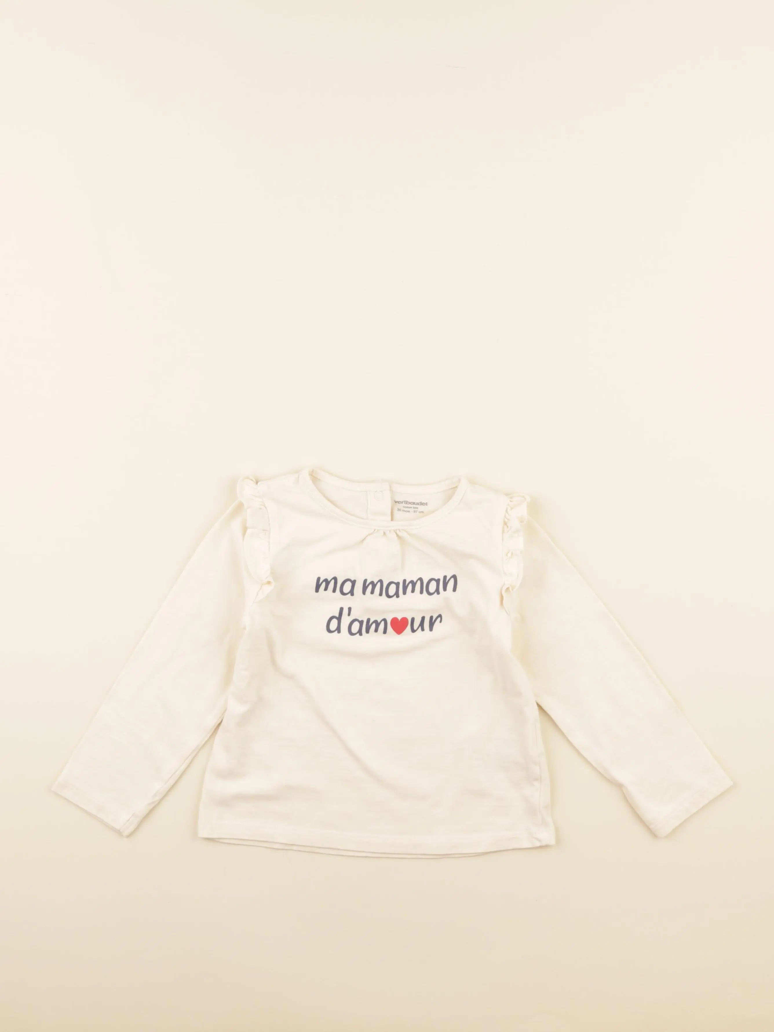 Vertbaudet - tee-shirt beige - 36 mois