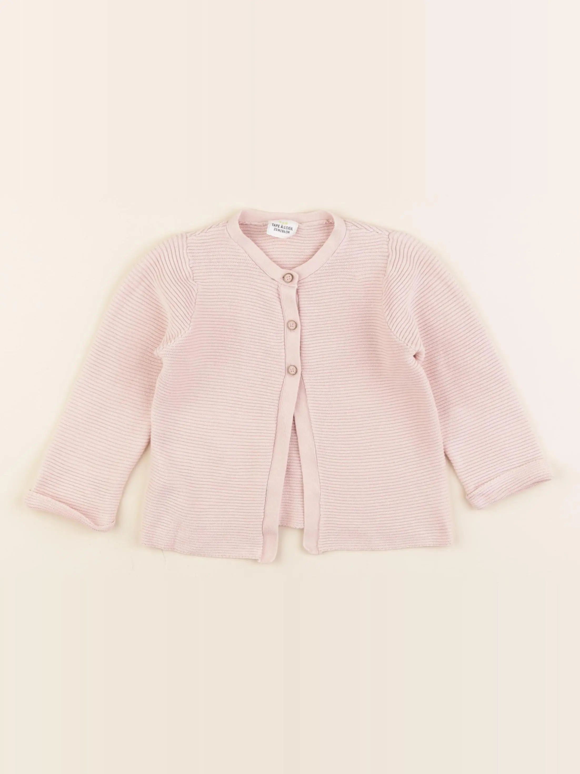 Tape à l'oeil - gilet rose - 2 ans