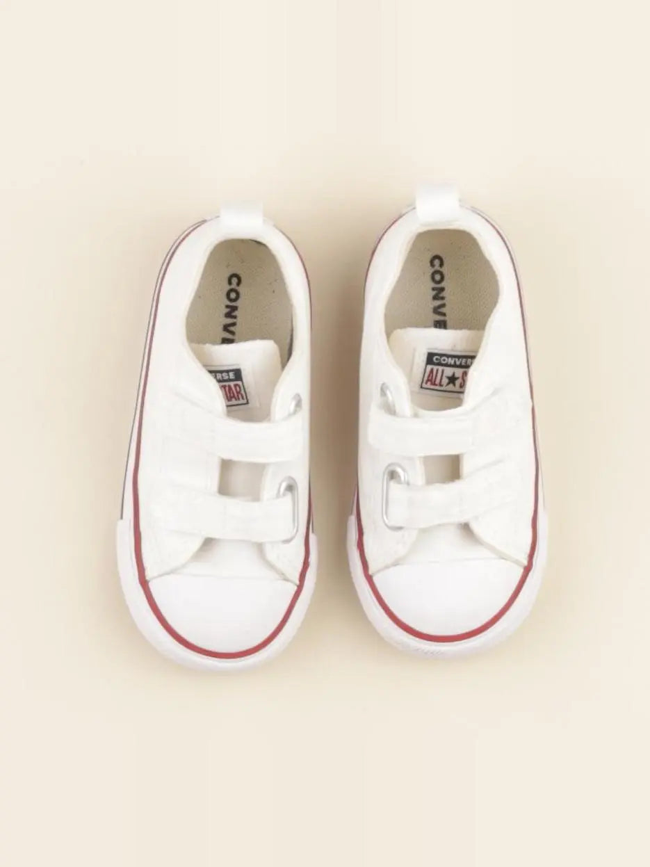 Converse - tennis à scratch/ lacets blanc - pointure 23