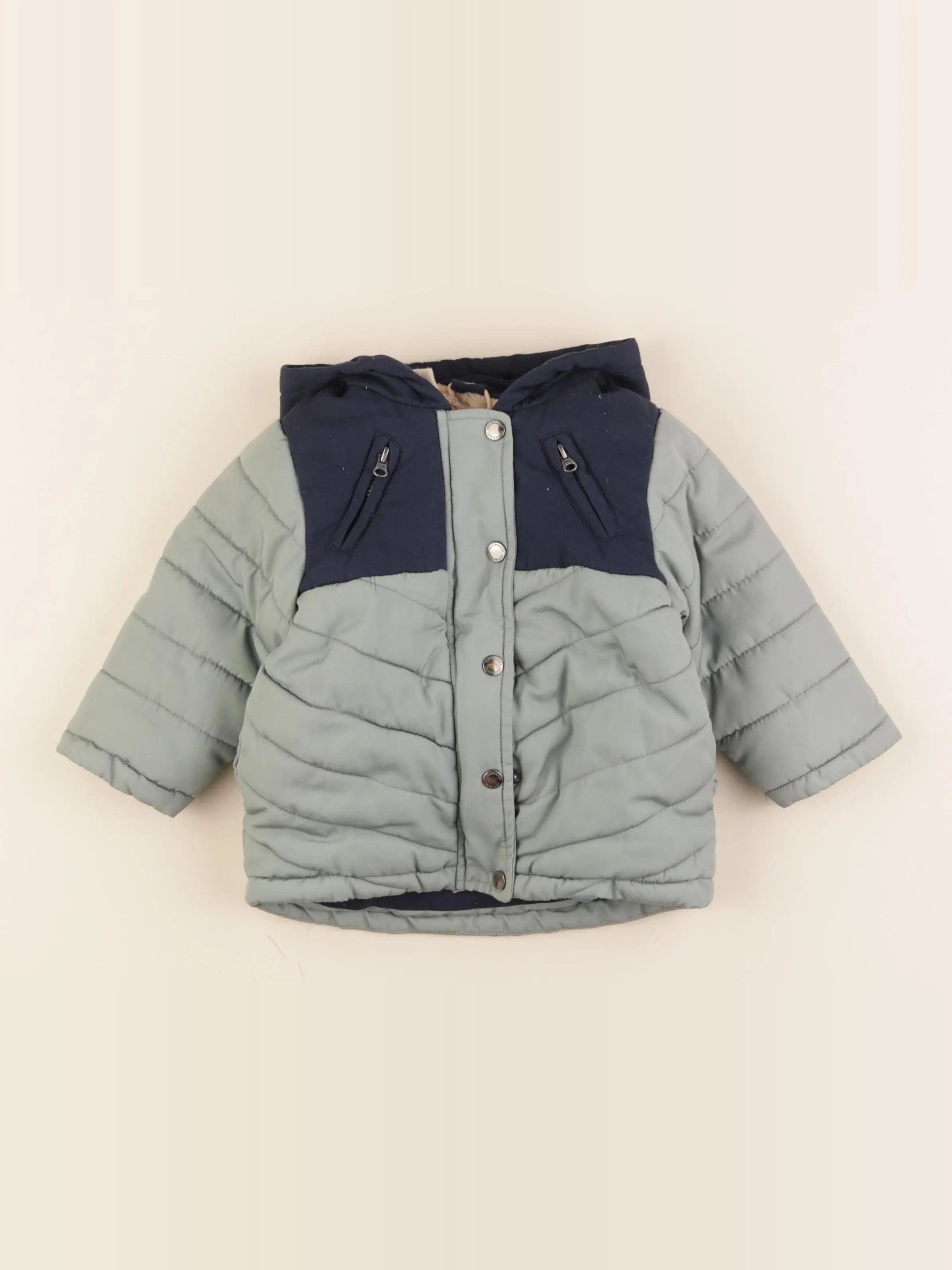 Vertbaudet - doudoune vert - 12 mois