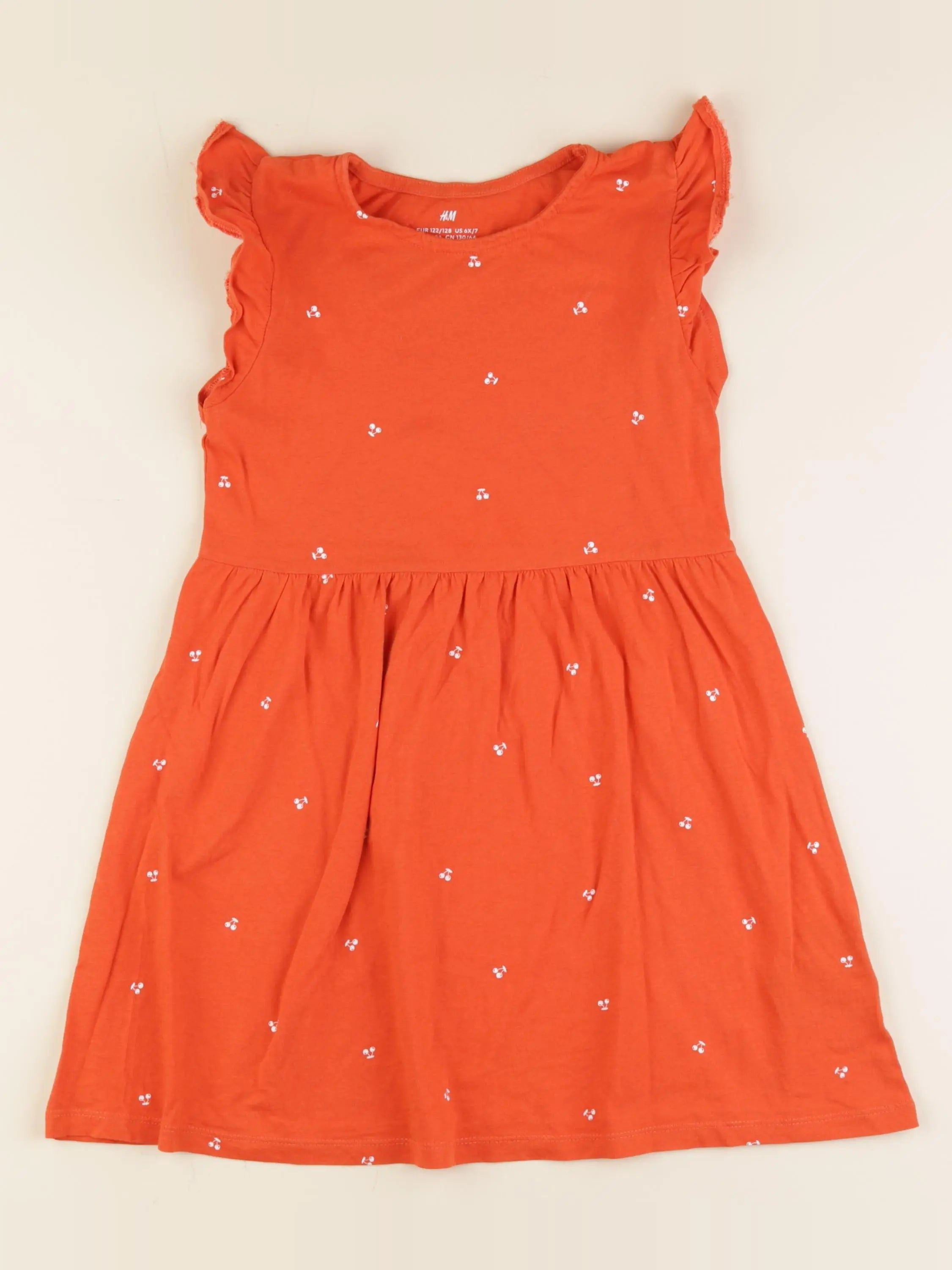 H&M - robe orange - 6/7 ans