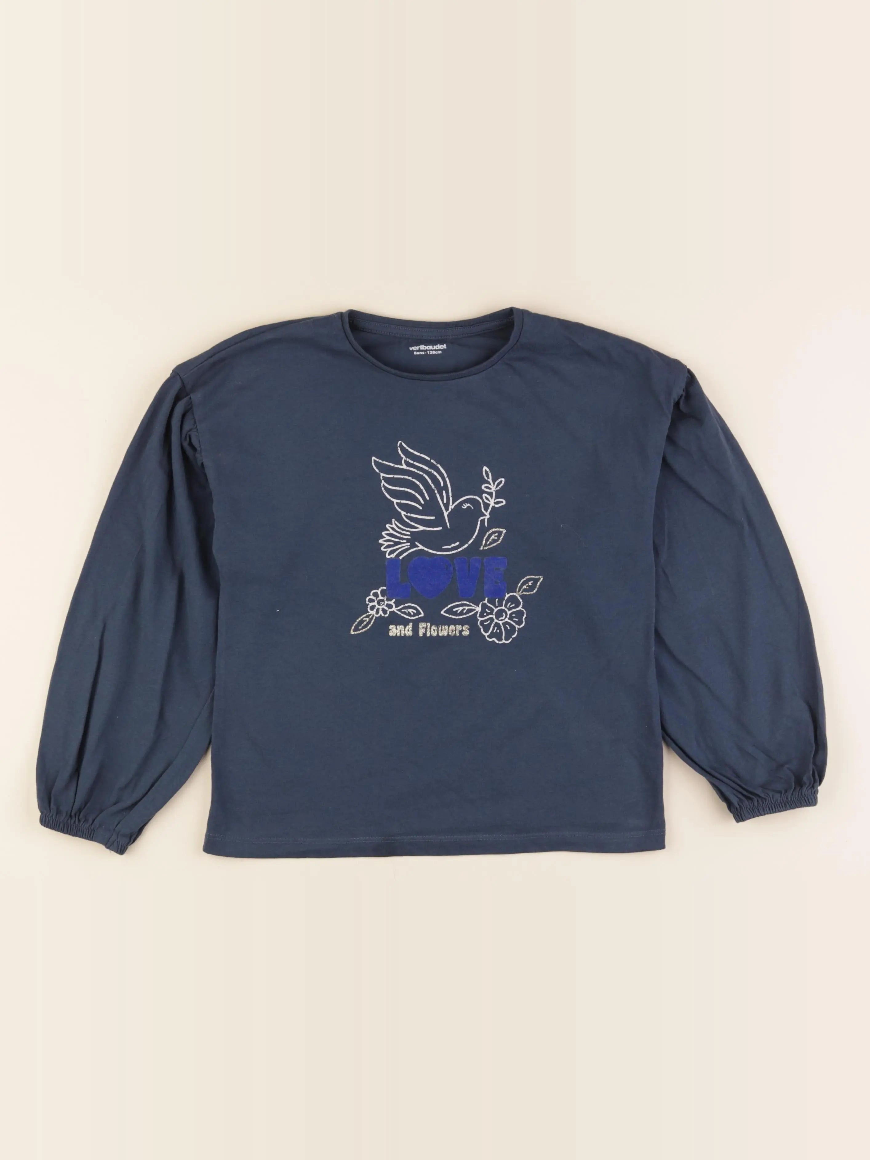 Vertbaudet - tee-shirt bleu - 8 ans