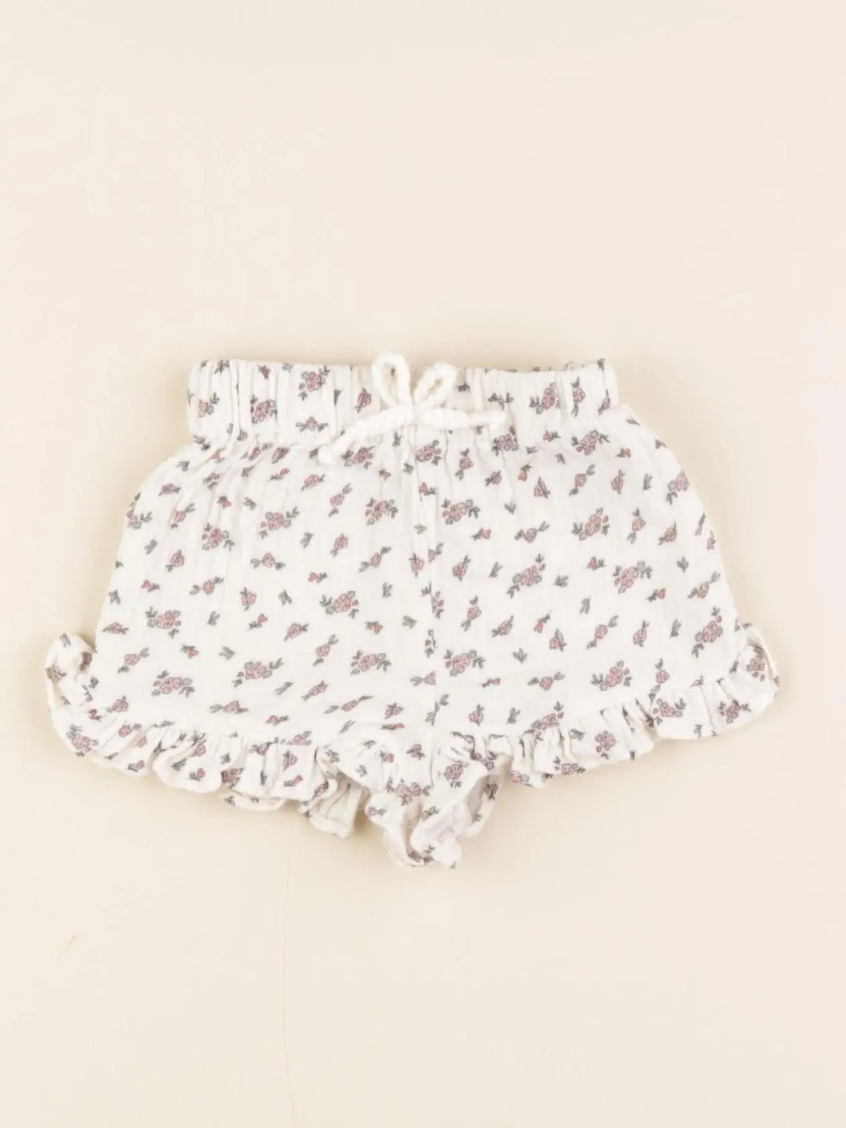 Vertbaudet - short blanc, rose - 3 mois