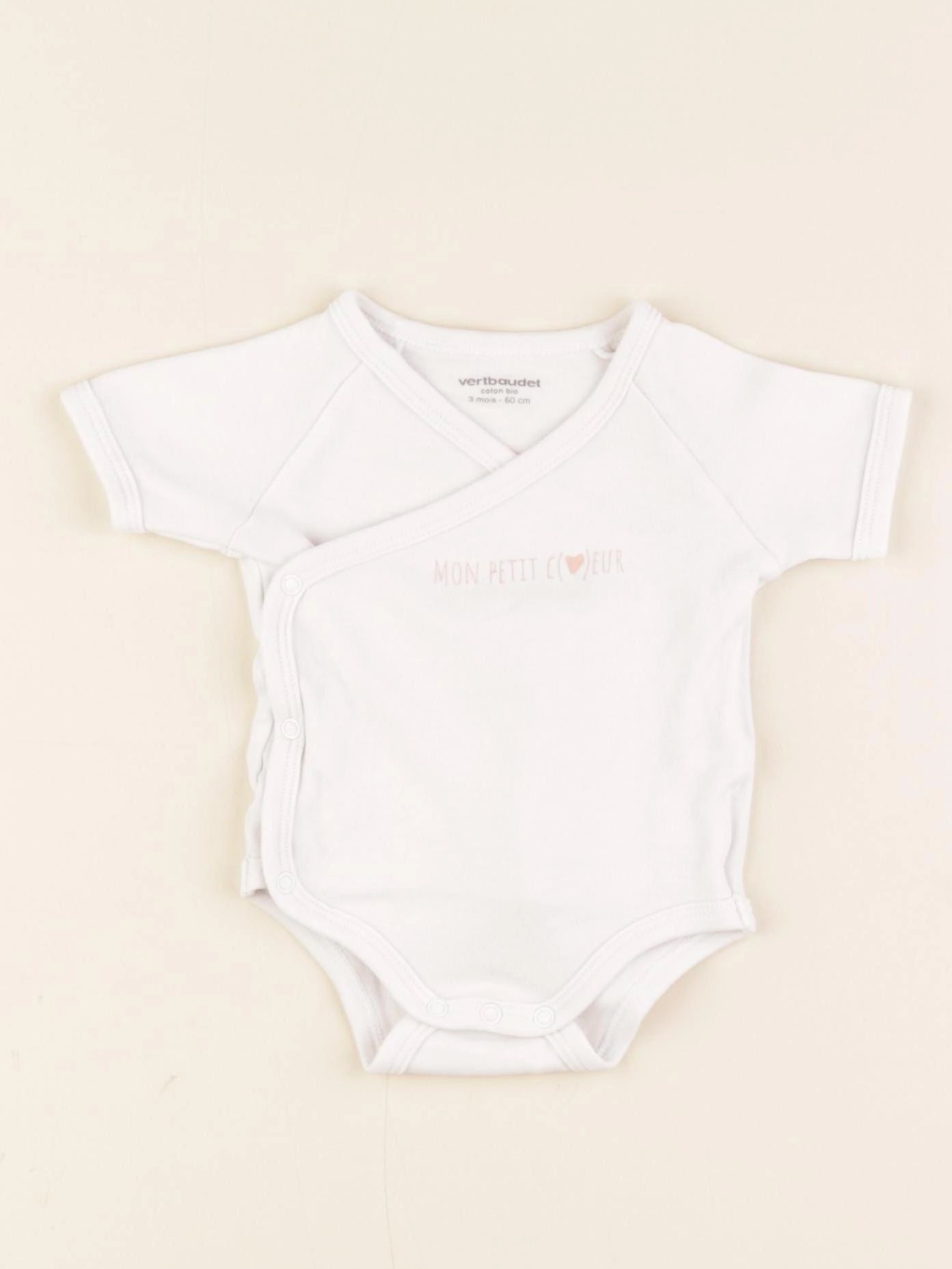 Vertbaudet - body blanc - 3 mois