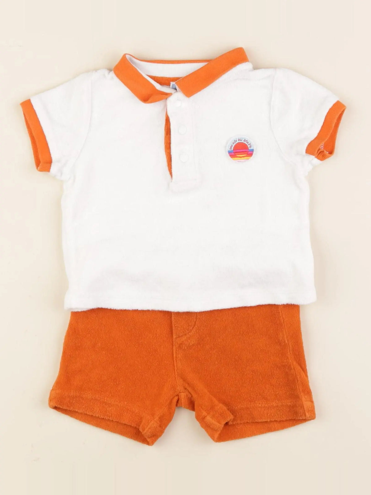 Jacadi - ensemble blanc, orange - 18 mois