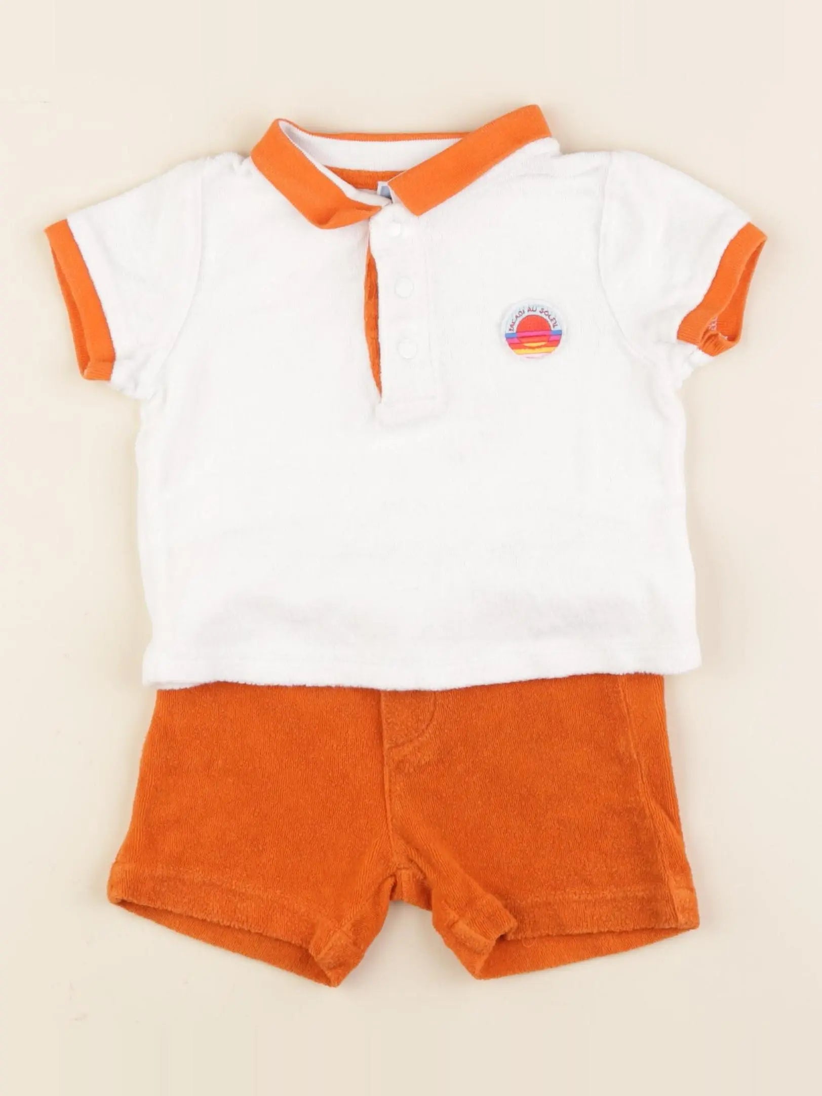 Jacadi - ensemble blanc, orange - 18 mois