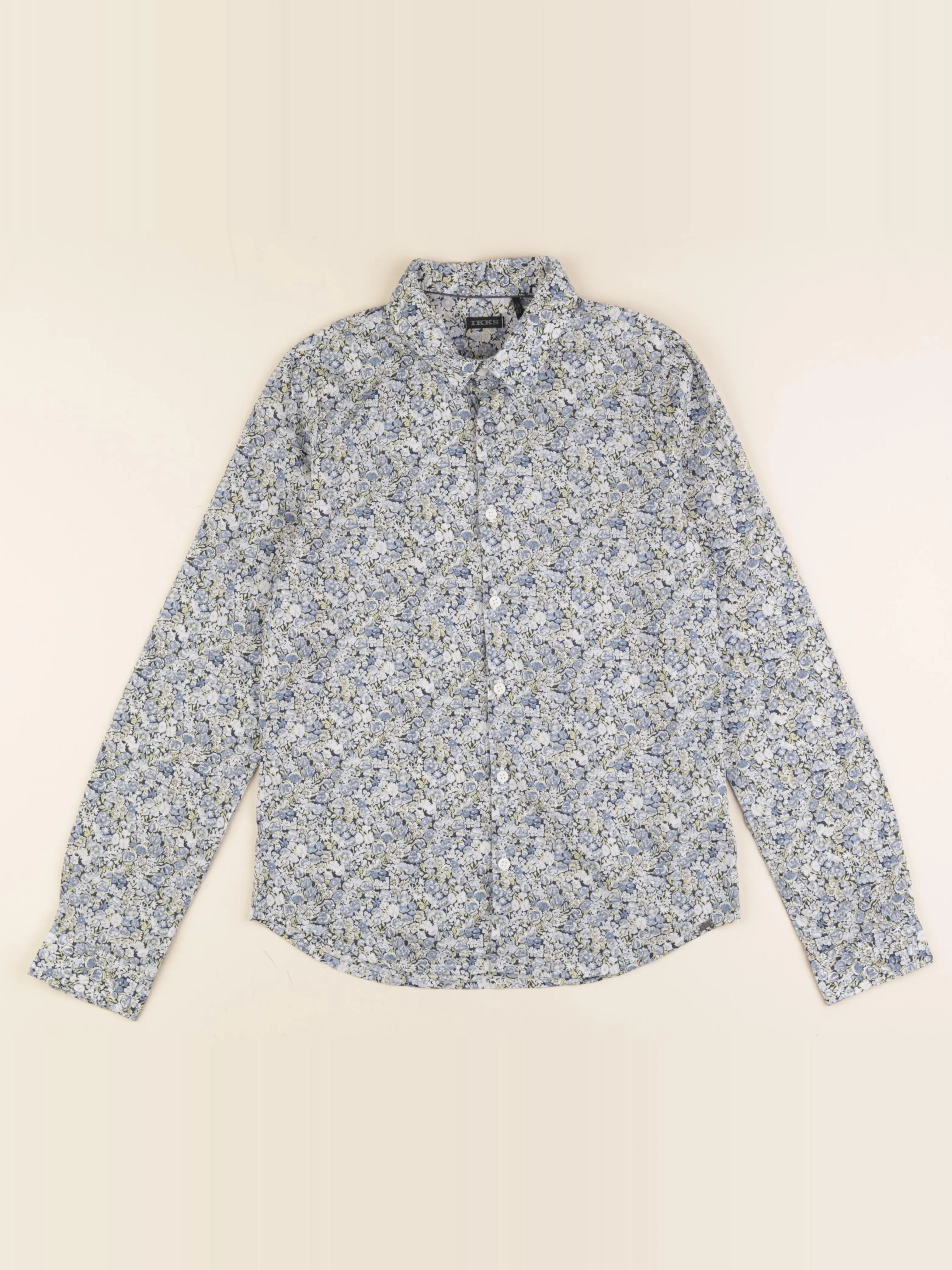 IKKS - chemise bleu, gris - 12 ans