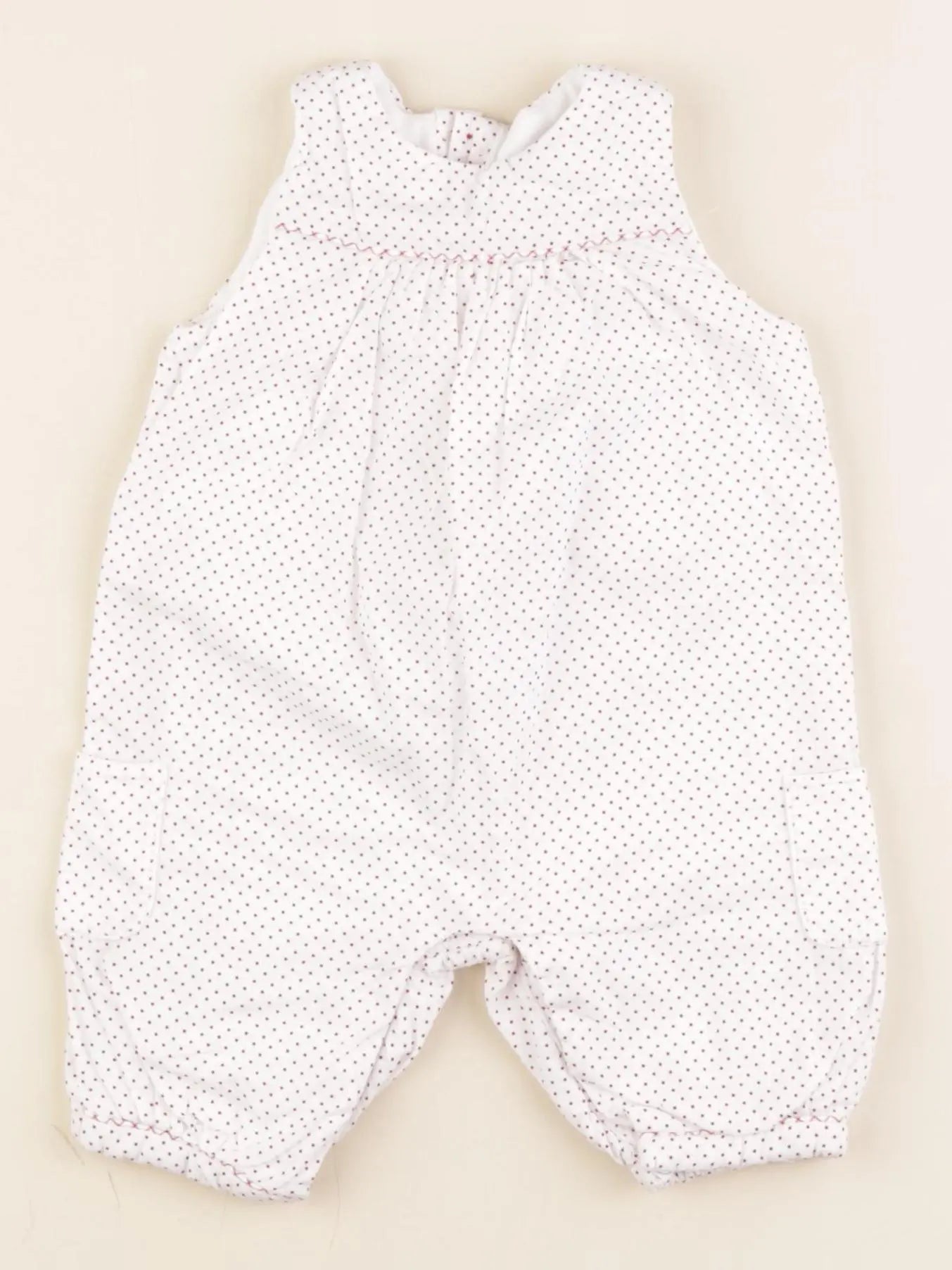 Jacadi - combinaison doublé blanc, rouge - 1 mois