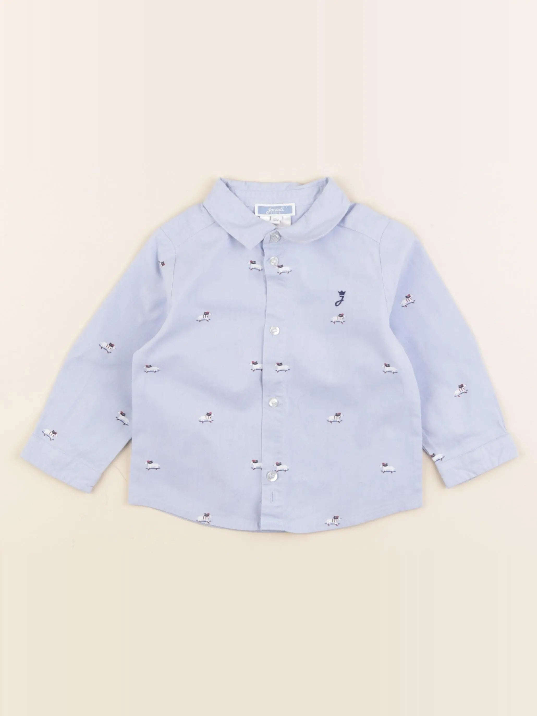 Jacadi - chemise bleu - 12 mois