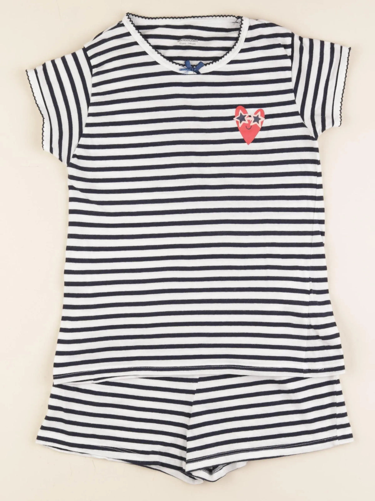 Vertbaudet - pyjama coton blanc, bleu - 10 ans